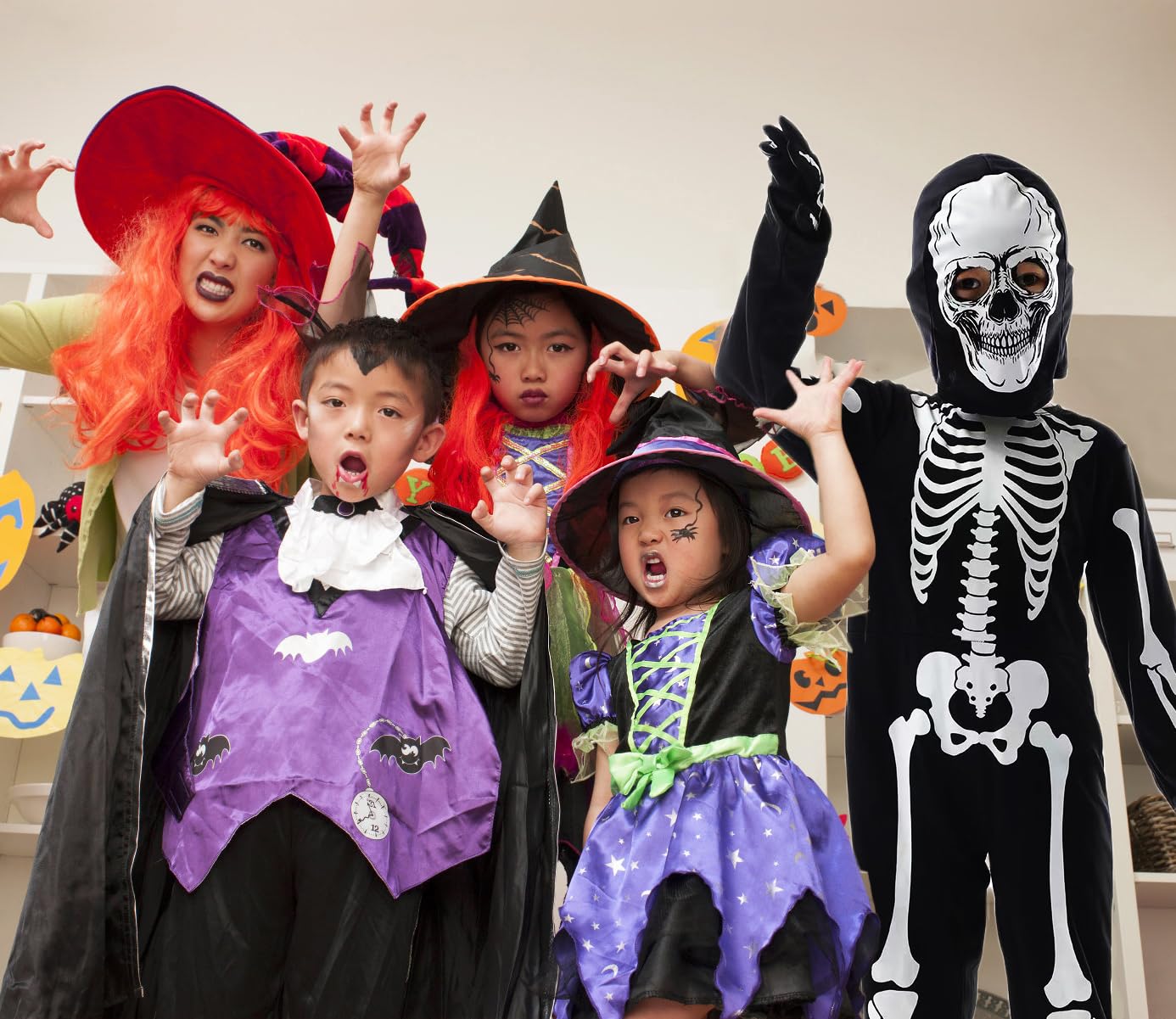Disfraz de Esqueleto para Niños que Brilla en la Oscuridad Niño Niña Halloween Terrorífico Body con Capucha de Esqueleto Guantes,3/5 Años