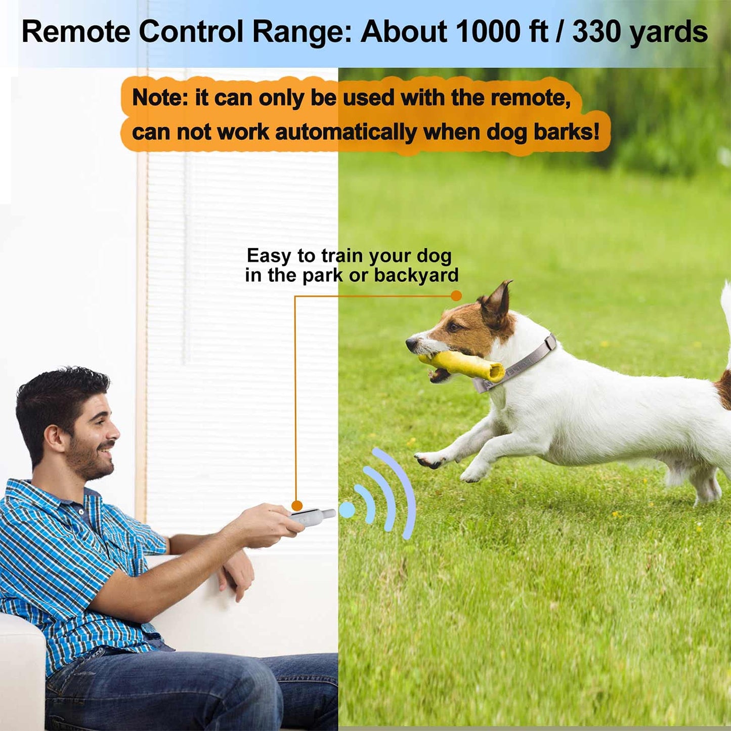 Collar de Adiestramiento para Perros de Citronela con Control Remoto, 3 Modos de Uso: Vibración y Pitido y Aerosol, Humana y Seguro Recargable Collar Antiladridos, Rango Remoto de 300M
