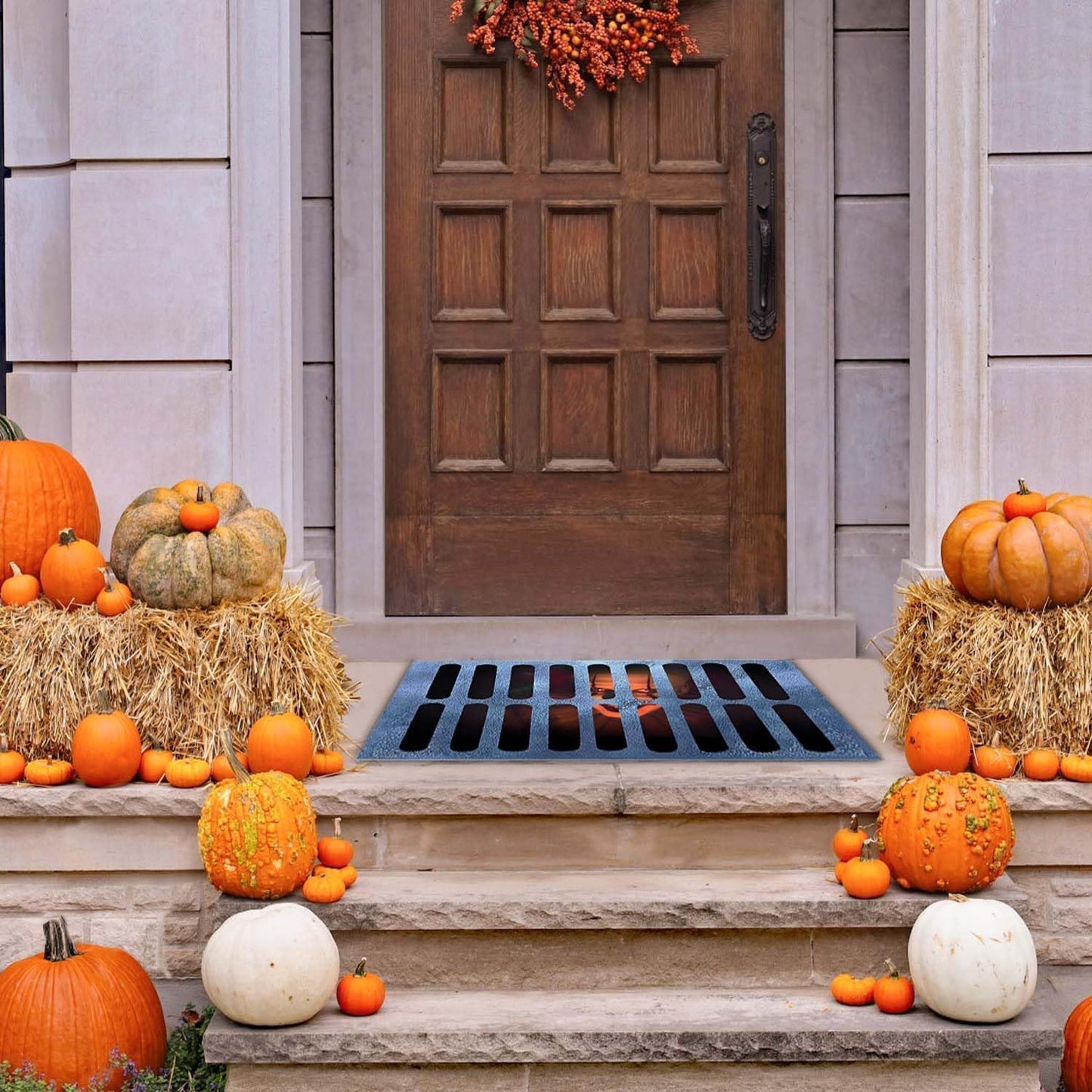 Felpudo de Halloween, Felpudo de Terror Divertido, 3D Terror impresión Halloween Payaso Puerta Mat, para decoración Halloween (A)