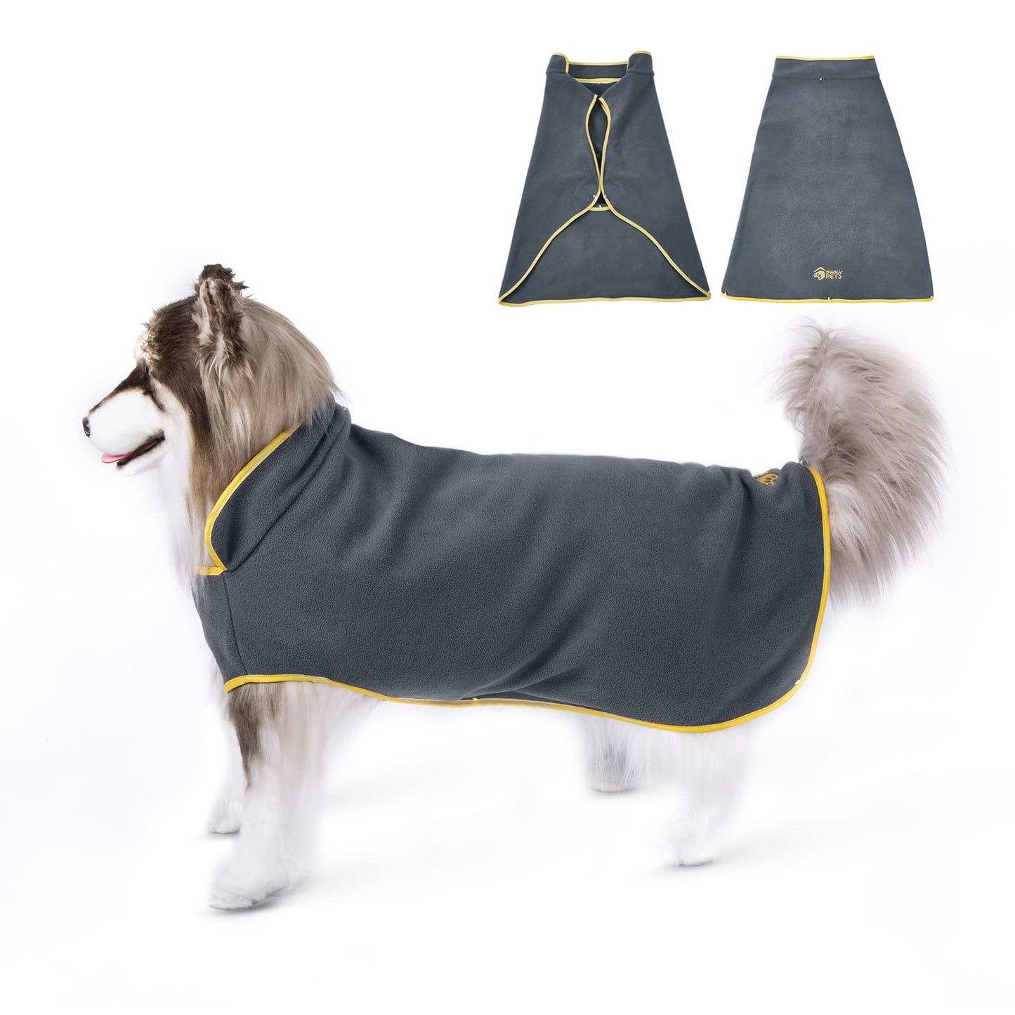 Abrigo de Invierno para Perros de Razas Medianas, L, 5 Tallas Opcionales, Ropa para Perros, Chaleco de Forro Polar para Perros, Chaqueta Ajustable para Mascotas con Cintas Mágicas, Gris