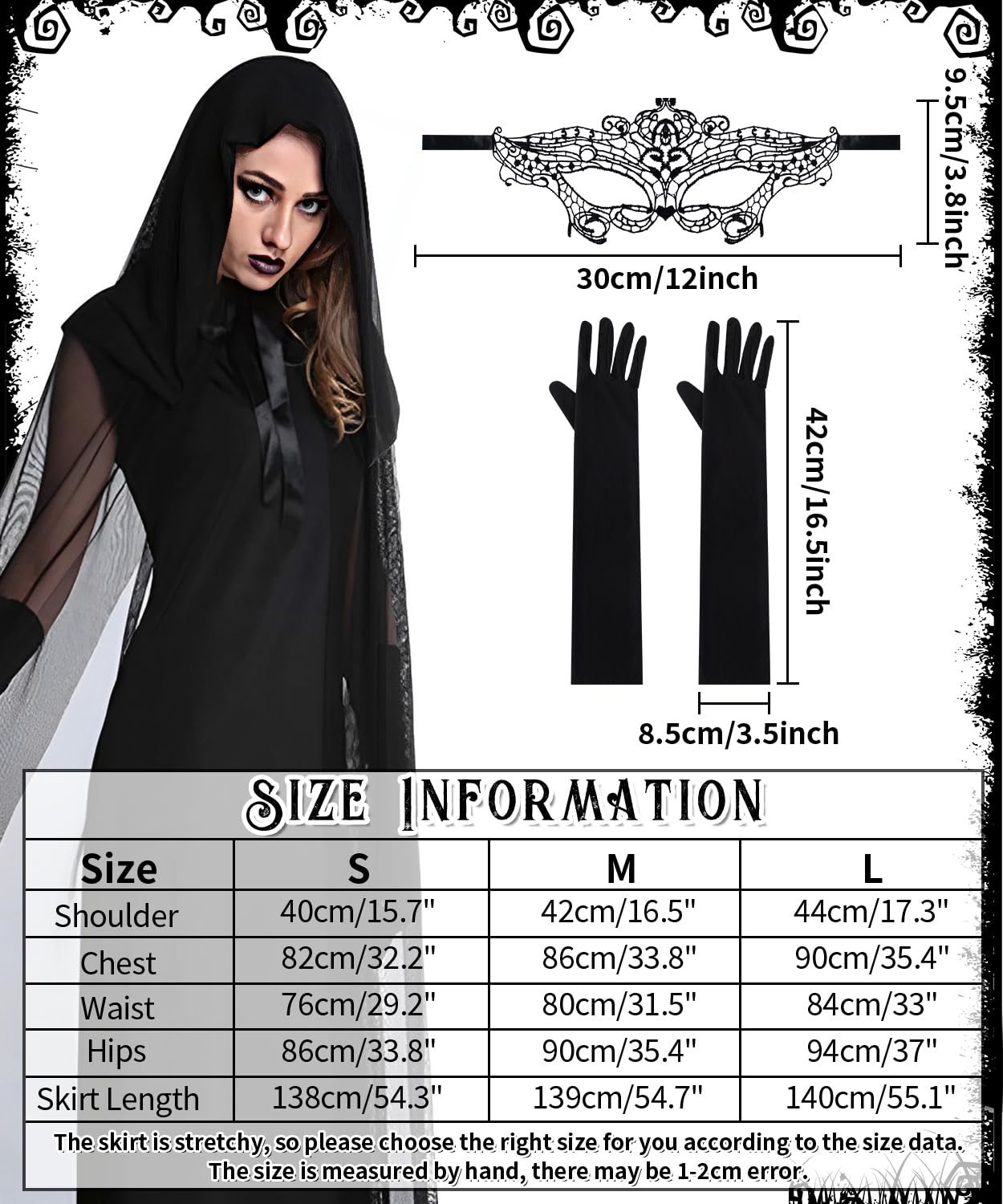 Disfraz Halloween Mujer Disfraz Novia Cadaver, Disfraz de Novia Fantasma Disfraz Bruja Disfraces Halloween Disfraz Fantasma Adulto,Disfraces Novia Disfraz Zombie Mujer para Halloween,Carnaval (S)