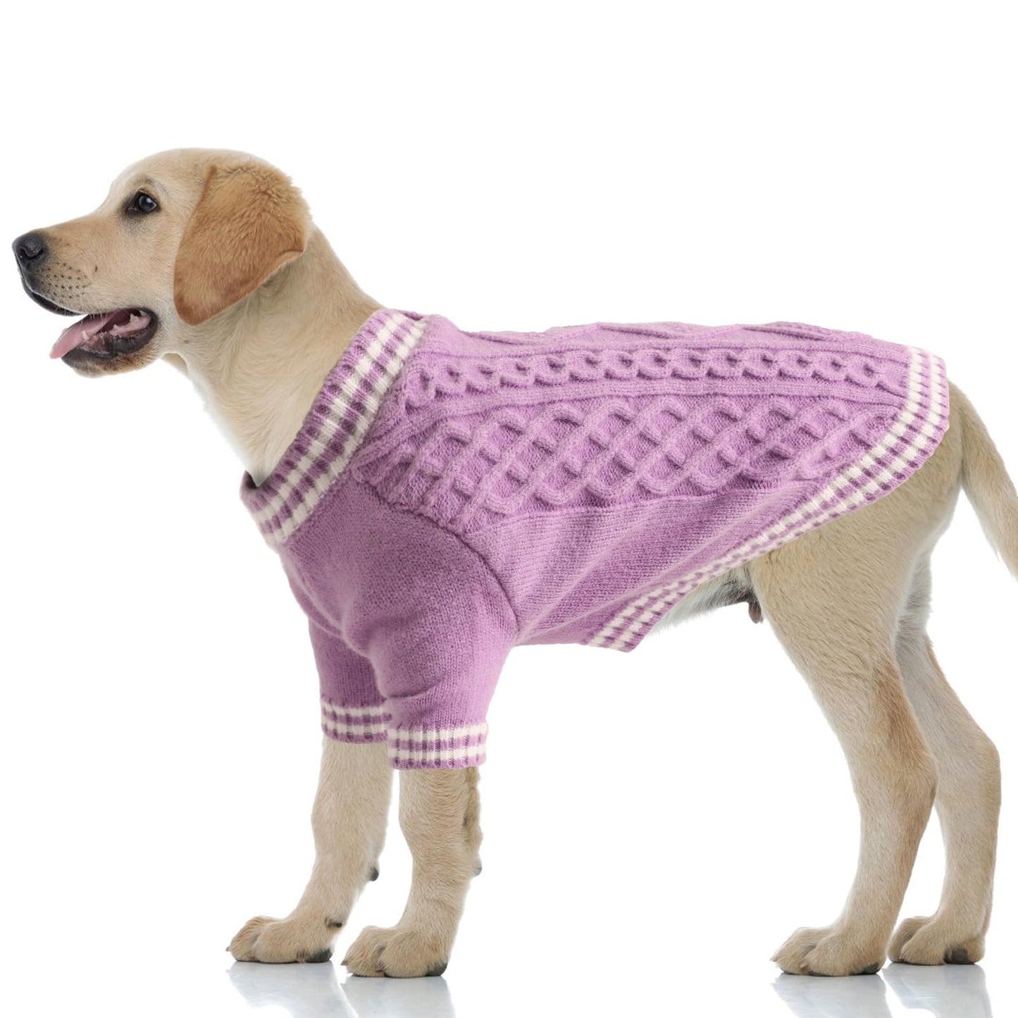 Abrigo 2XL Jersey Perro Navidad Suéter para Perros Ropa Suéter para Perros Pijama Perro Cálido de Invierno Jersey para Perro Pequeño Mediano y Grande, Púrpura