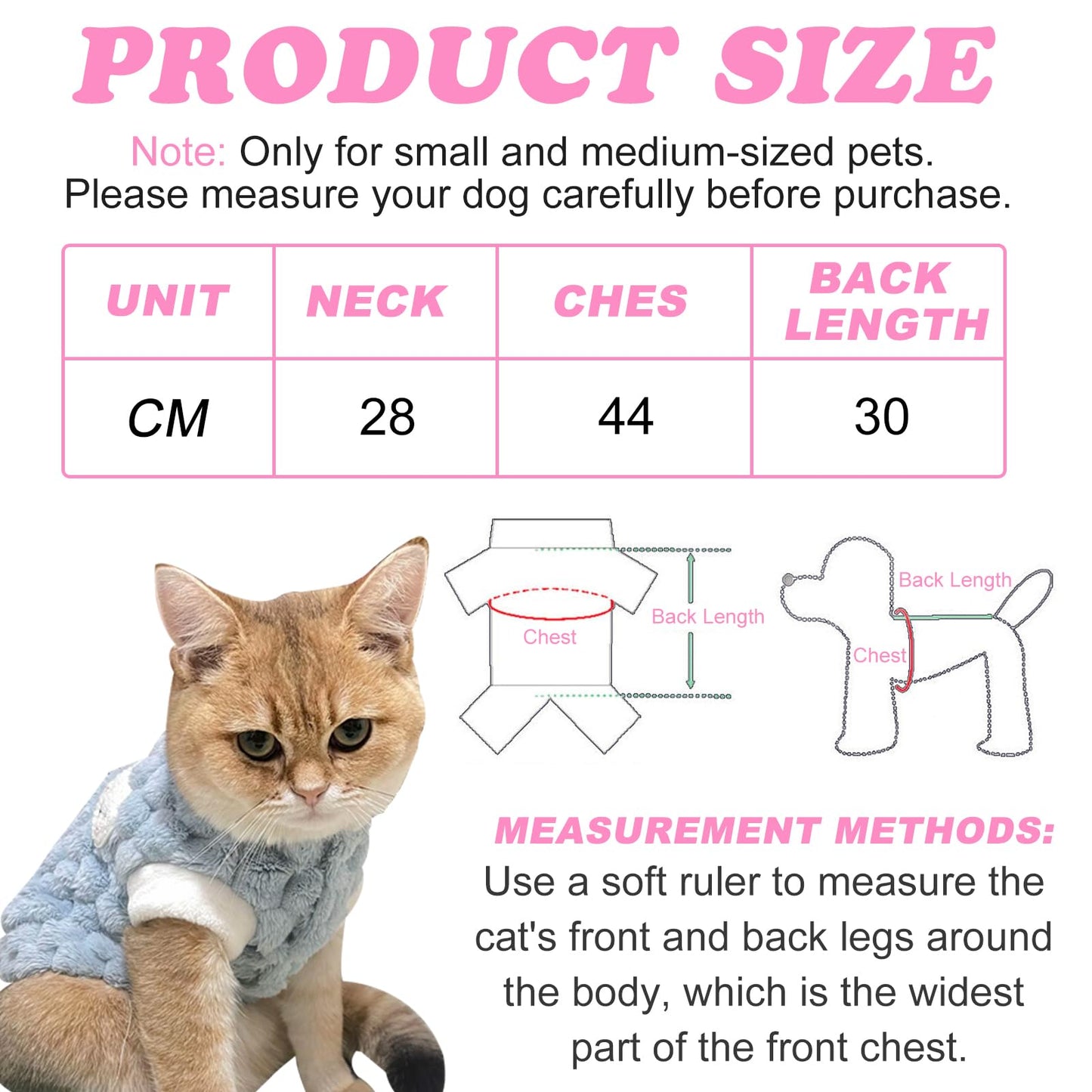 Abrigo 2 Piezas Jersey Para Perro Pequeño, Felpa Caliente en Invierno, Lindo y Suave Ropa Cómoda Para Perros y Gatos (Rosa, Azul)