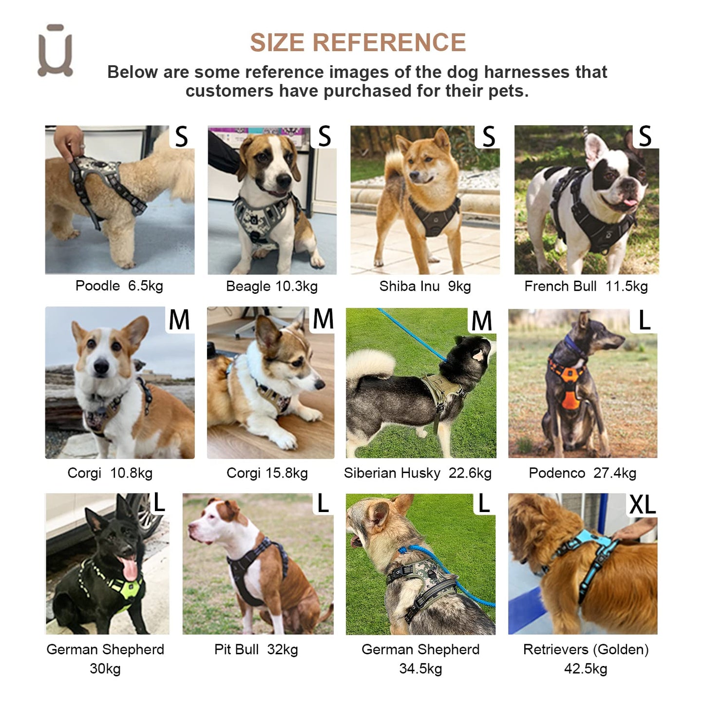 Arnes Perro Antitirones, Grande Mediano Pequeño Arnés Pecho Antitirones Perros con Asa Acolchado, Ajustable Transpirable Reflectantes Cómodo Chalecos Perro para Adiestramiento y Correr
