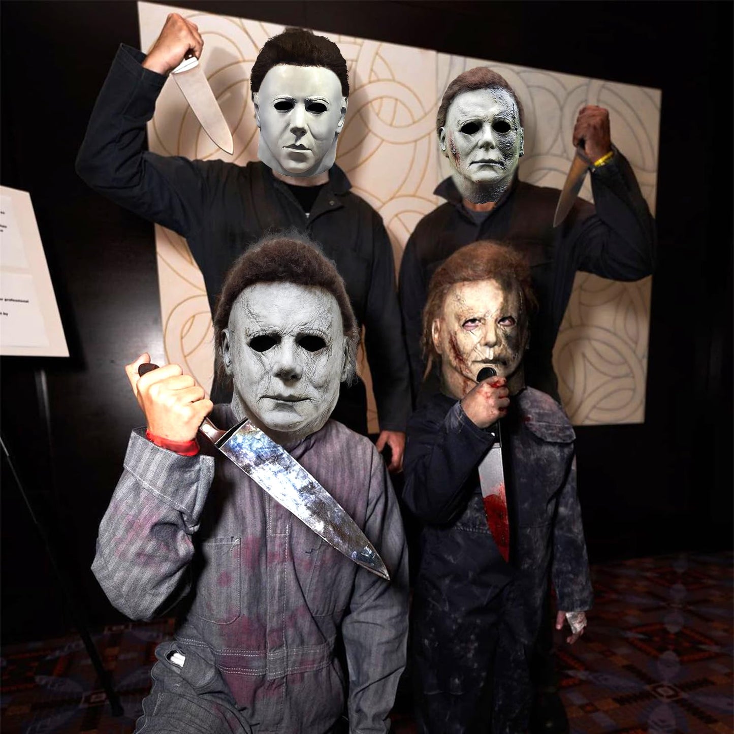 Kseyic Mascara Michael Myers,Halloween Horror Cosplay Costume Props Máscara de Látex de Cabeza Completa (A)