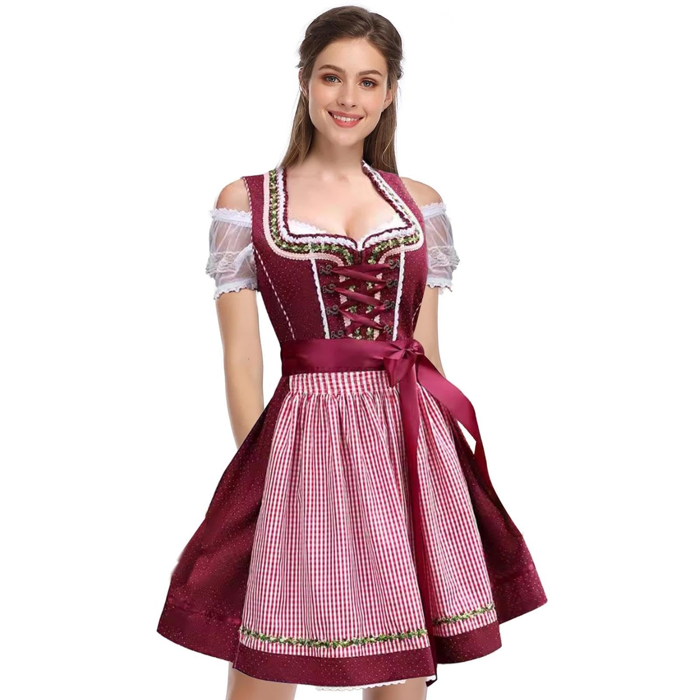 Disfraz Vestidos alemanes para mujeres Oktoberfest, trajes de Oktoberfest mujeres,Disfraz de Cerveza Mujer | Vestido Alemán para Mujer, Disfraces de Oktoberfest para Carnaval de Halloween