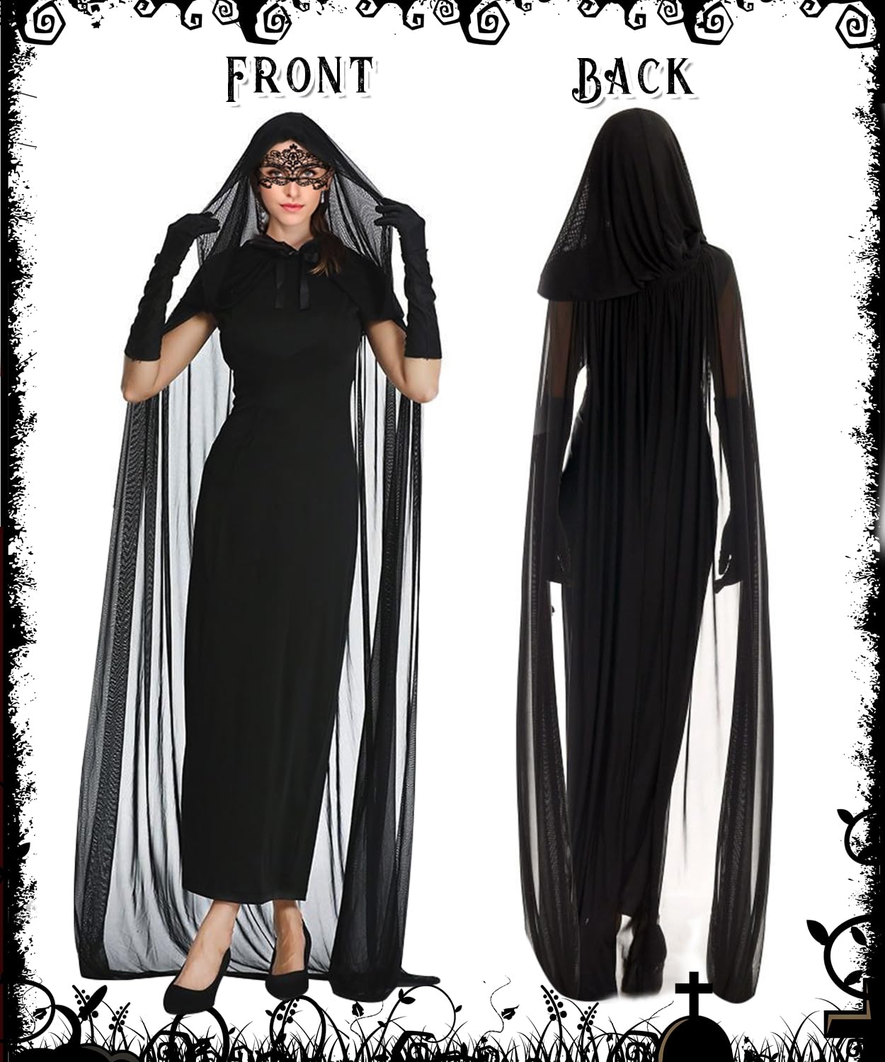 Disfraz Halloween Mujer Disfraz Novia Cadaver, Disfraz de Novia Fantasma Disfraz Bruja Disfraces Halloween Disfraz Fantasma Adulto,Disfraces Novia Disfraz Zombie Mujer para Halloween,Carnaval (S)