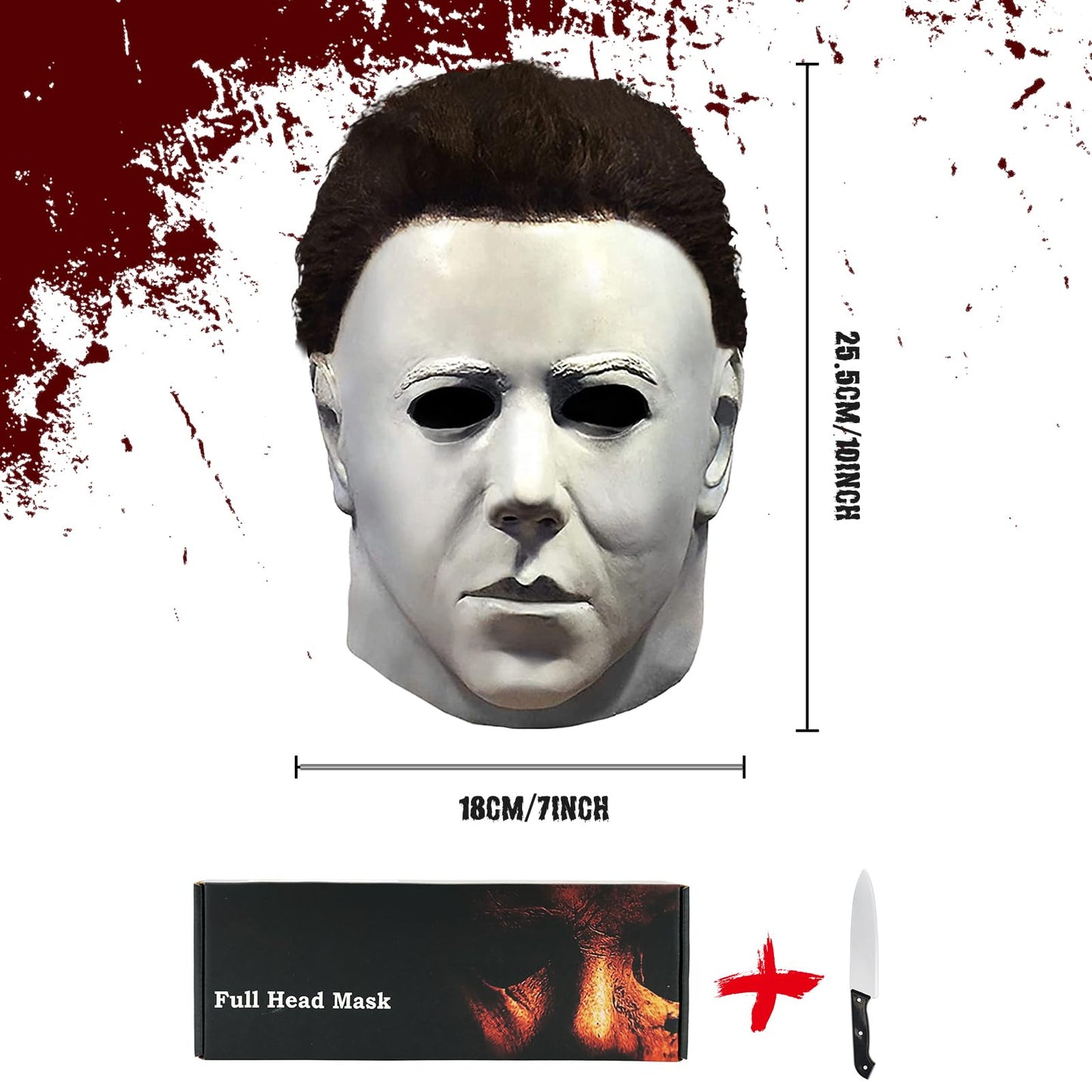 Kseyic Mascara Michael Myers,Halloween Horror Cosplay Costume Props Máscara de Látex de Cabeza Completa (A)
