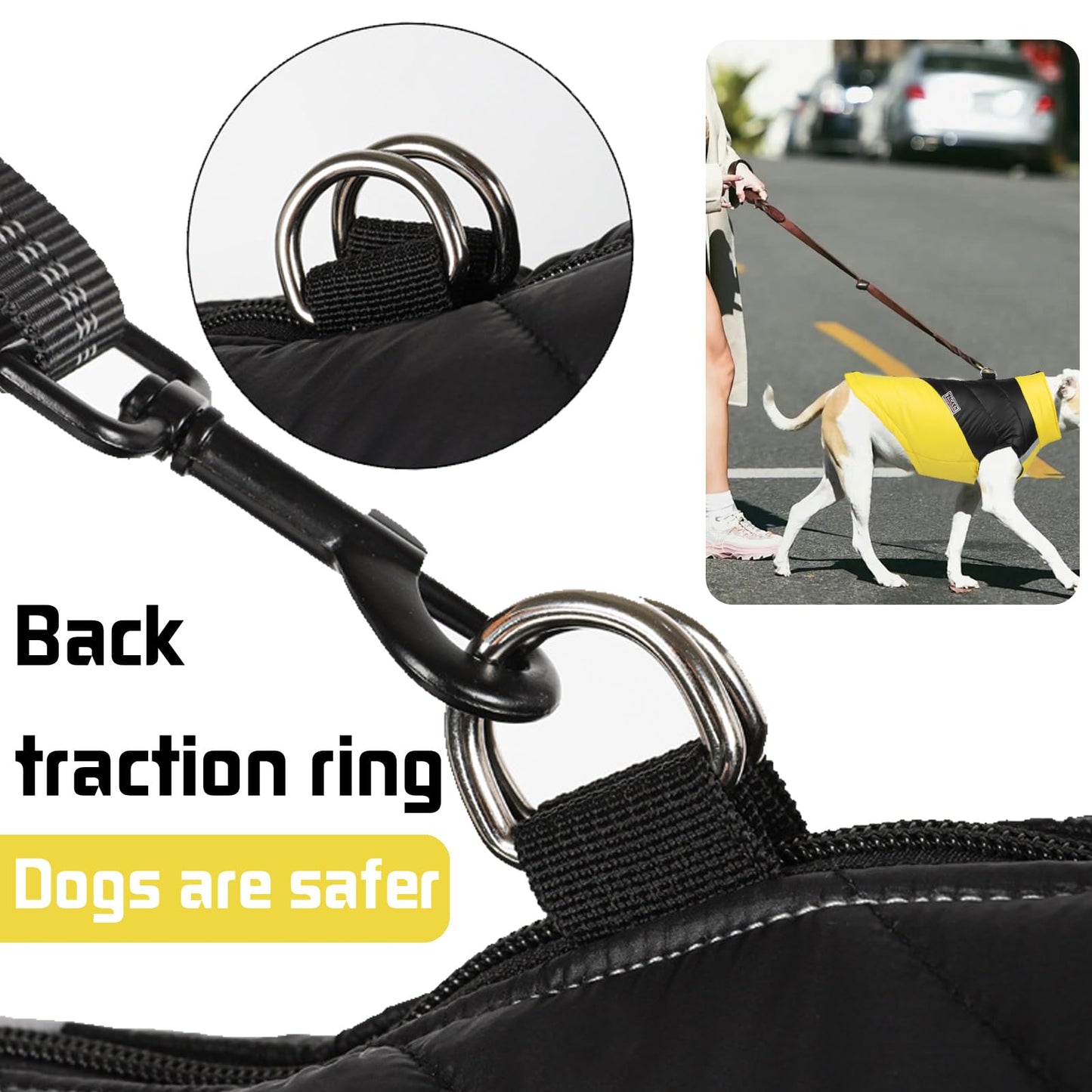 Abrigo para Perros, Capa de la Chaqueta del Perro a Prueba de Agua, Chaqueta Cálida de Invierno para Perros Pequeños, Medianos, Ropa para Mascotas para Clima Frio(Amarillo, L)