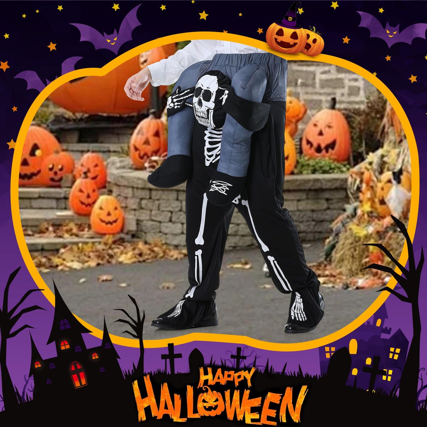 Disfraz Hombros Esqueleto Para Adulto, Disfraz Inflable Esqueleto Caballito, Costume Halloween Carnaval Terror Caballito Esqueleto Hombre Mujer Unisex Talla Única