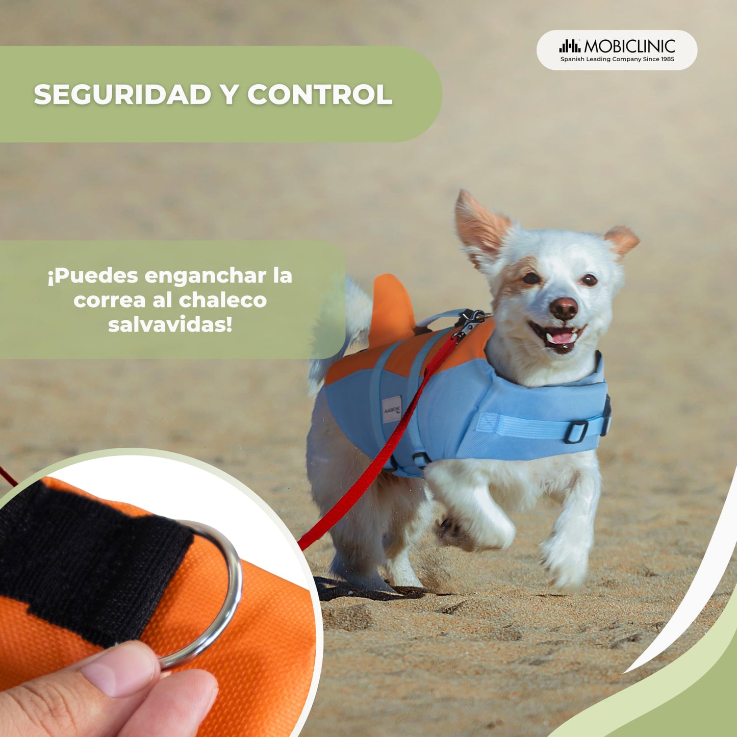 Chaleco Salvavidas Perro, Diseño Aleta Tiburón, Asa de Rescate, Arnés Ajustable, Anillo para Correa, Alta Flotabilidad y Visibilidad, Sharky, Ligero, Nadar, Surf, Navegar