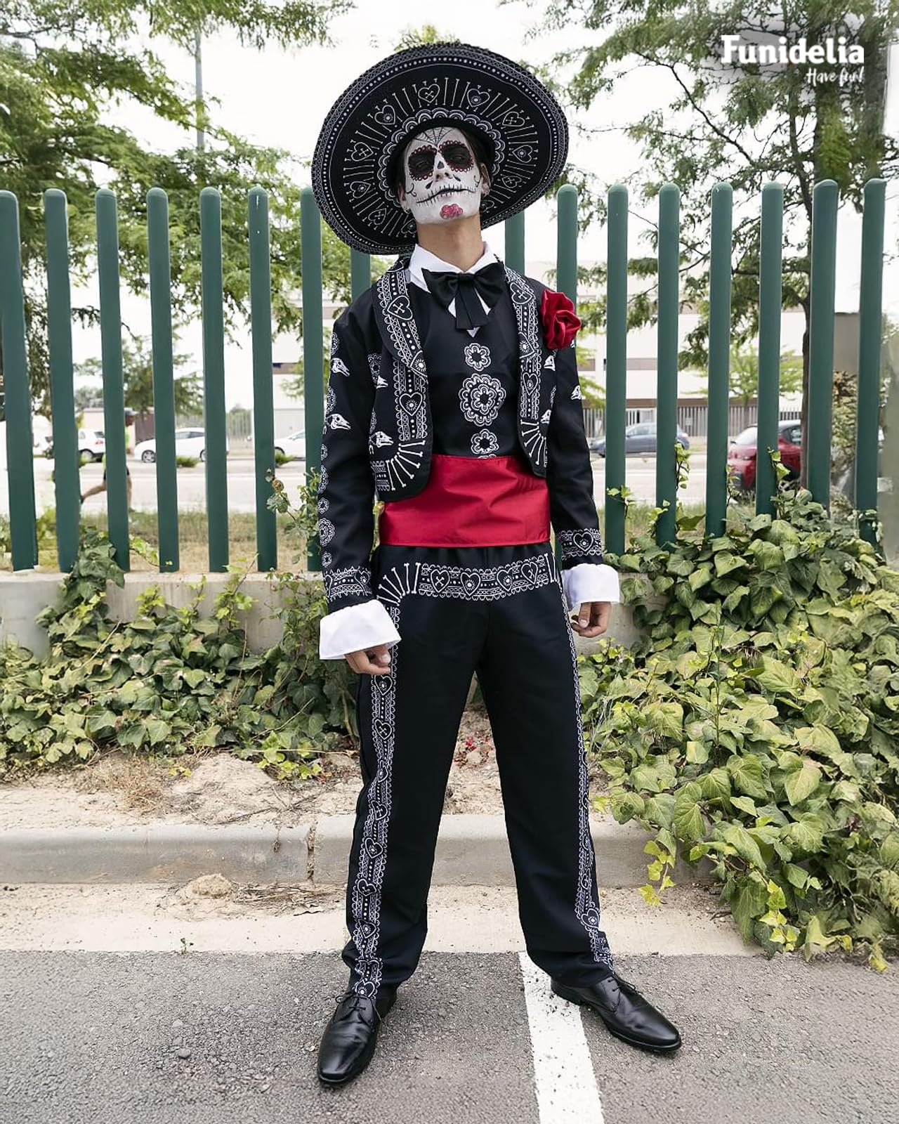 Disfraz de Mariachi para Hombre con sombrero, Traje de Día de los Muertos Catrina para adulto, Disfraces de Halloween y Carnaval – Talla XL