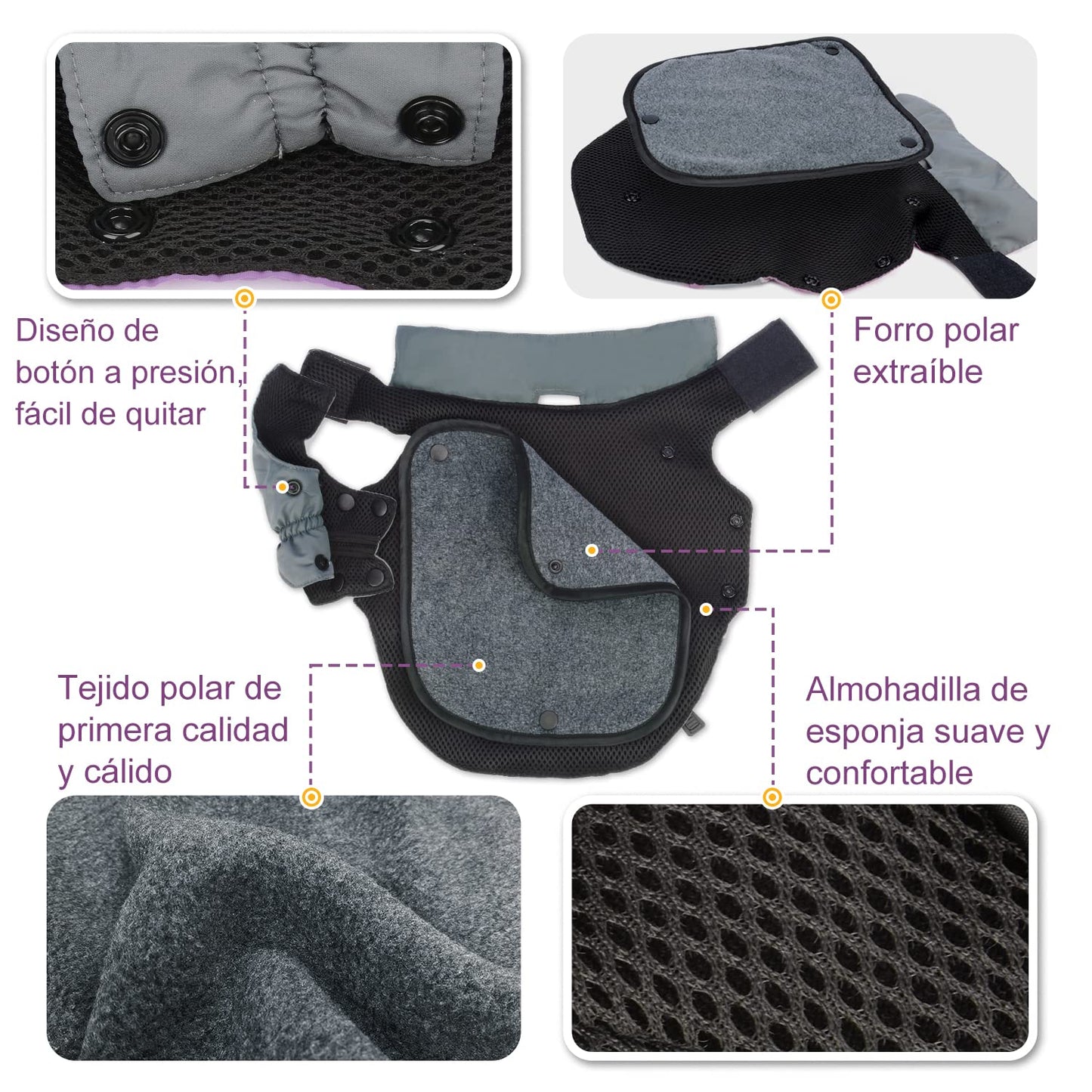 Abrigo Chaqueta de Perro Invierno, Reflectante para Perros Abrigo de Invierno A Prueba de Viento Cálido Al Aire Libre Chaqueta para Perros con Forro Desmontable de Vellón