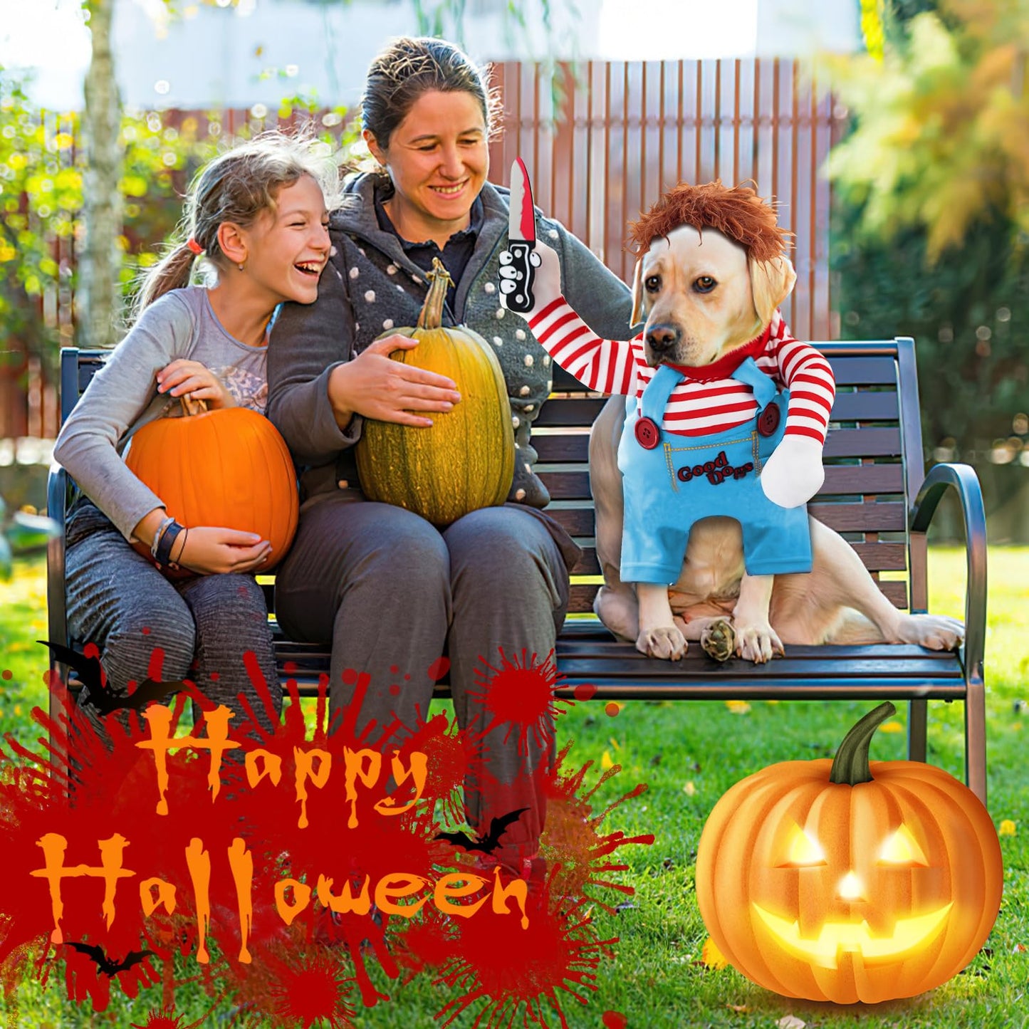Disfraz Halloween Perro Pequeño, SilverChry Disfraz Halloween Perro, Ropa para Perros, para Fiesta de Cosplay para Mascotas (Medium, Daga)