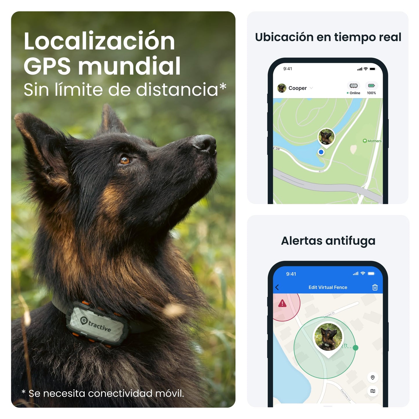 Tractive - GPS perros XL Adventure | Carcasa fibra de vidrio | Hasta 1 mes de batería | Líder de mercado | Localización mundial en vivo | Alertas antifuga | Monitor de actividad con avisos de salud