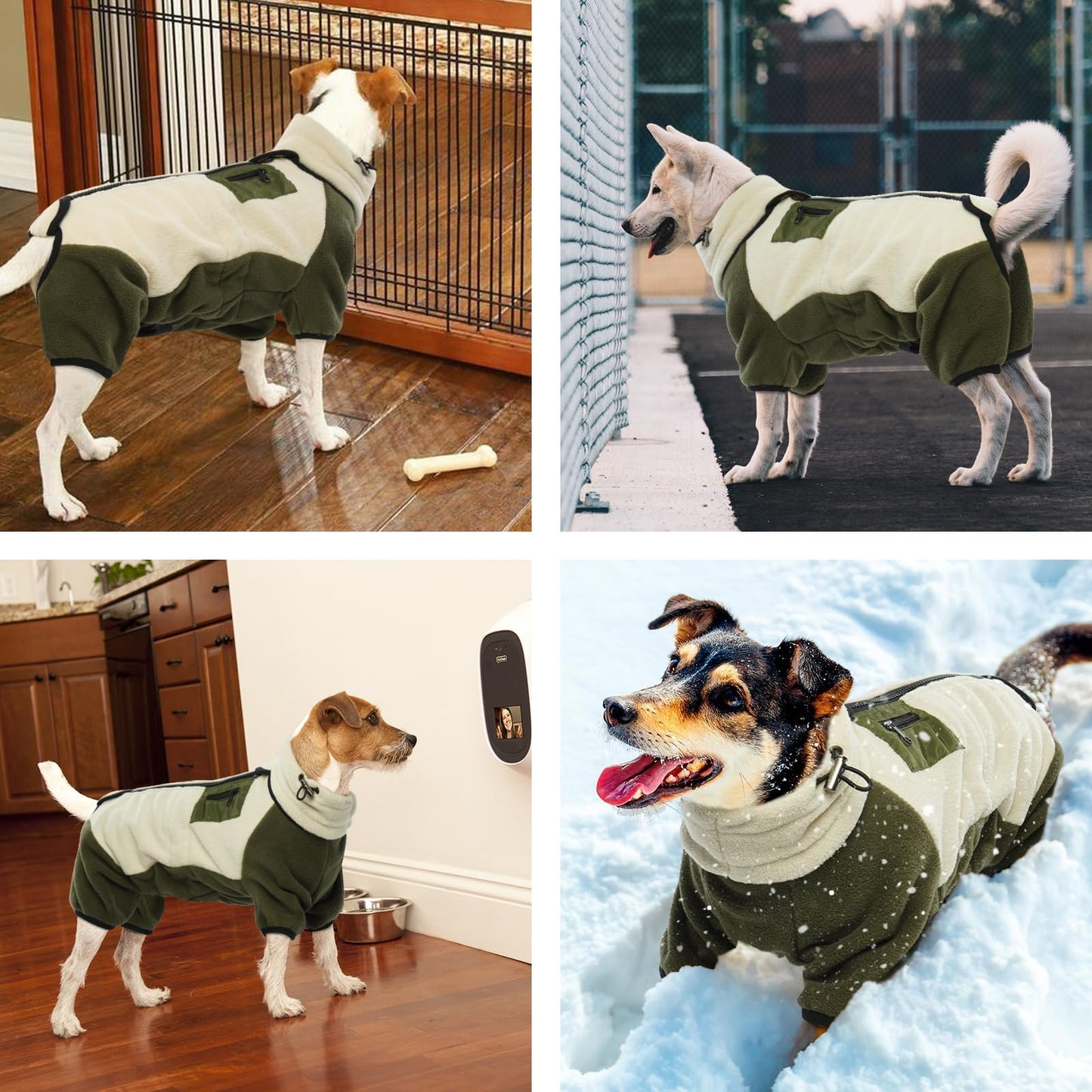 Abrigo Jerséis para Perros, Chaqueta Cálida Forro Polar Pijamas Perros Abrigos de Invierno Perros Pequeño Suéter Cálidos para Perros Pullover Cortavientos para Mascotas Interiores y Exteriores(Beige, L)