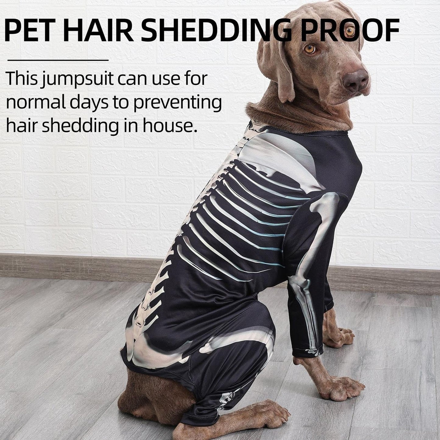 Disfraces De Halloween para Perros De Tamaño Grande,Disfraces De Esqueleto para Perros Halloween - Trajes Transpirables para Celebrar en Casa Fiestas Navideñas y Cosplay