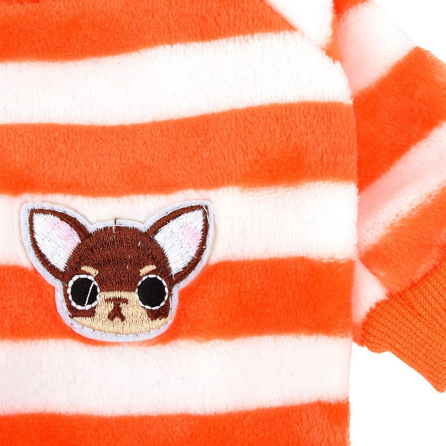 Abrigo Jerséis Invierno para Perro Pequeño Forro Polar Invierno Abrigos Chaquetas para Cachorros a Rayas Supersuave Ropa para Climas Fríos para Mascotas Chihuahua Gatos Perros Niñas Niños Naranja M