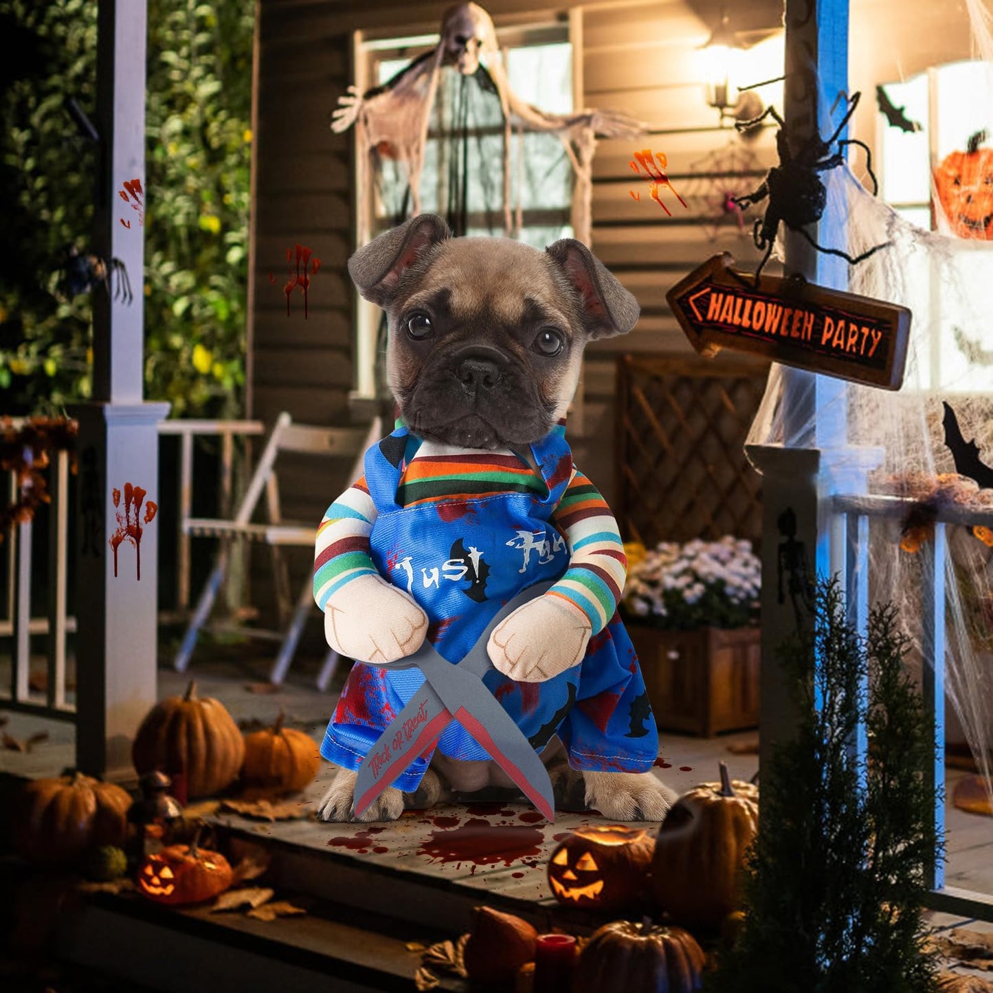 Disfraces Halloween para Perro, Disfraces para Mascotas, Conjuntos de Fiesta de Cosplay para Perro, Ropa Divertida para Mascotas, Ropa para Gatos de Fiesta de Halloween de Carnaval (L)