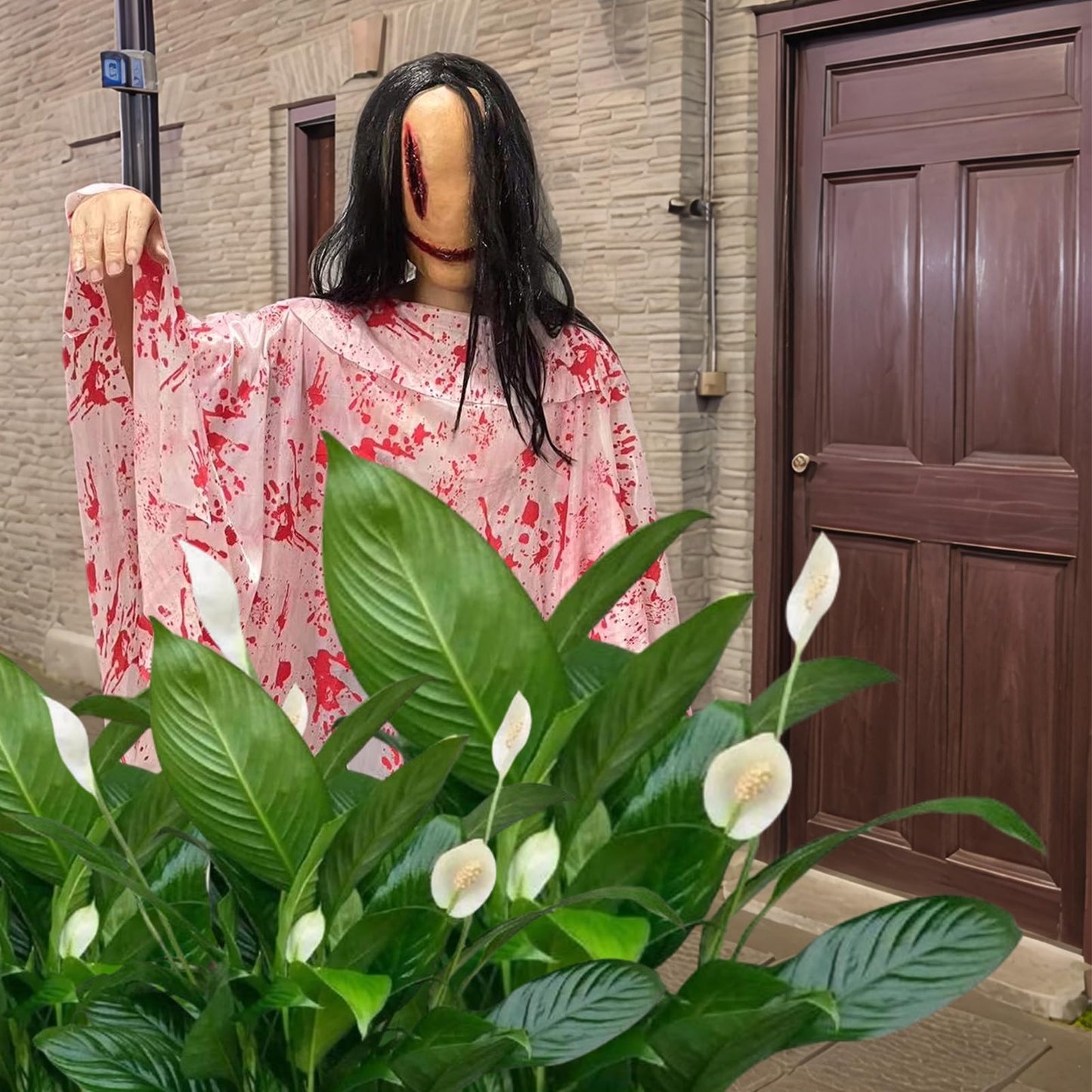 PILUZEAT Demon MáScara Adulto Hombre Mujer Halloween Realista Látex de cara Completa Horror Fantasma Monstruo Sangre Universal Carnaval Cosplay Mascarada Fiesta Familiar Temática