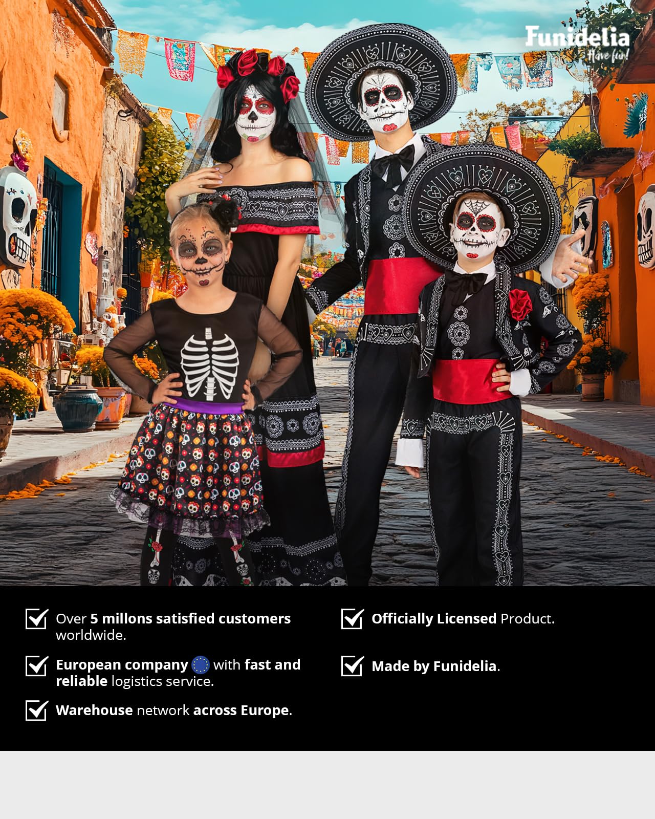 Disfraz de Catrina para mujer con diadema con flores y velo, Traje de Día de los Muertos para adultos, Disfraces de Carnaval, Halloween y Fiestas – Talla L
