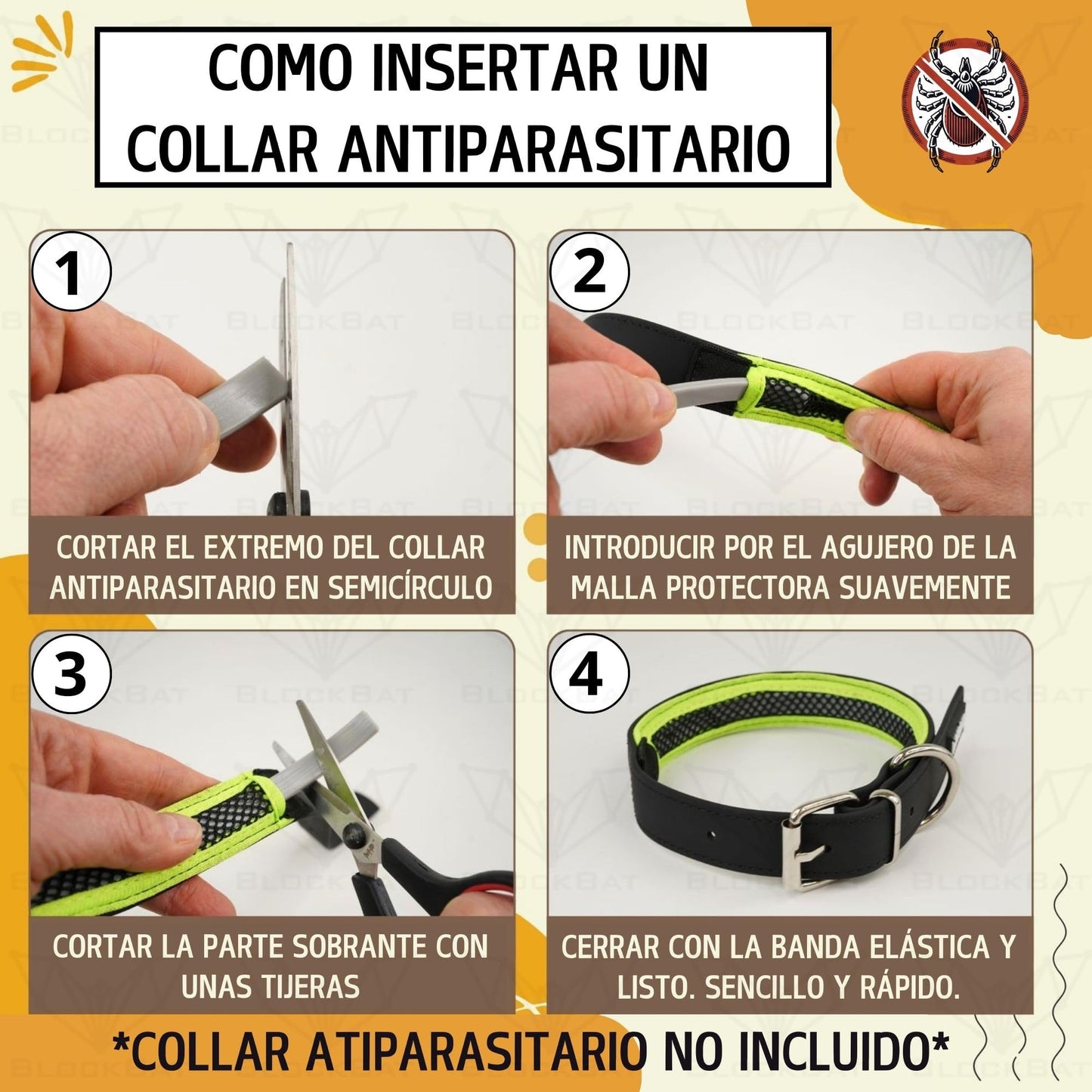 Collar Perro 2 en 1, Alojamiento y Proteccion del Collar Antiparasitario - Resistente, Ajustable y Cómodo - Ideal para Perros Grandes, Medianos y Pequeños - Collares para Perros (Negro S)
