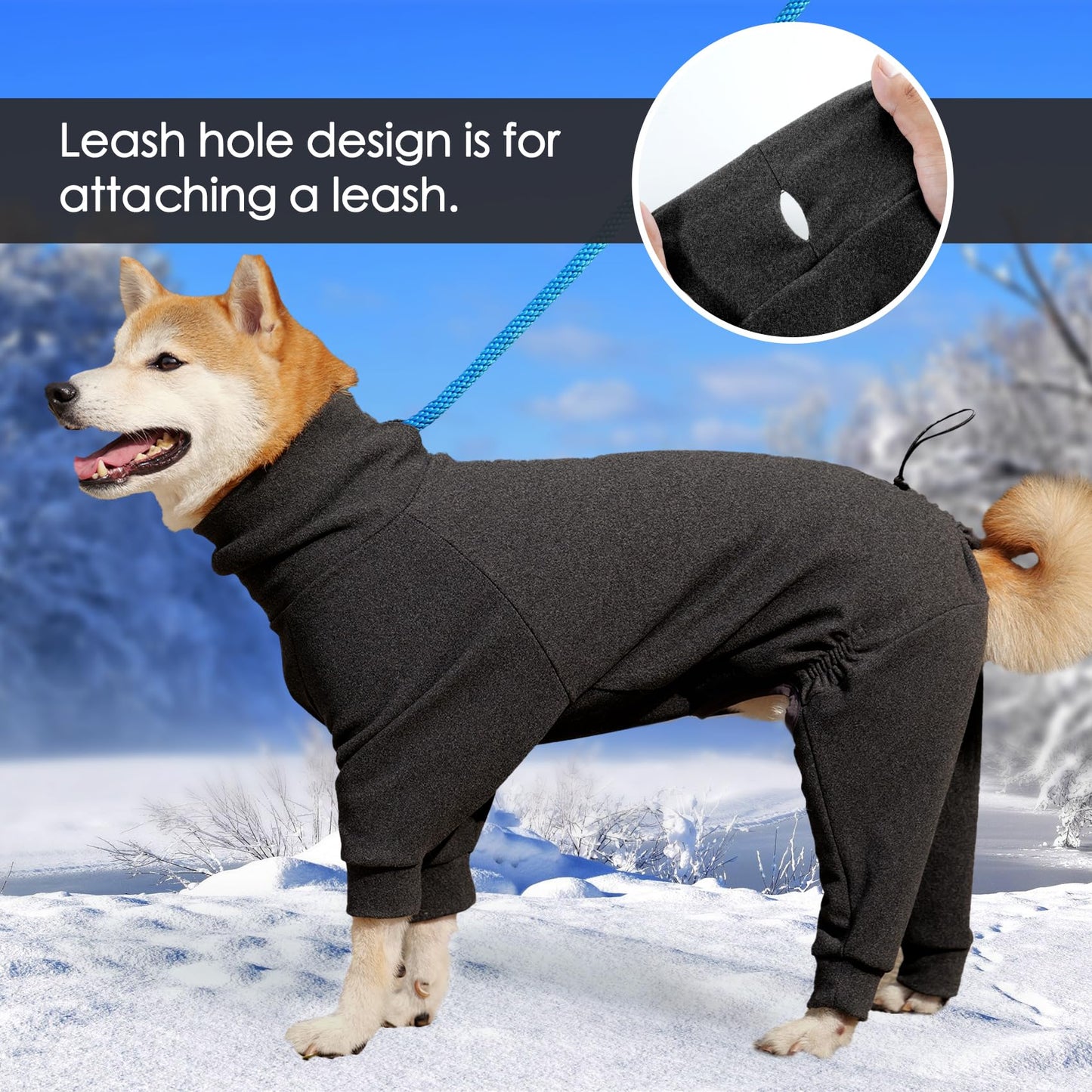 Dotoner Abrigo de Forro Polar cálido de Cuatro Patas para Perro,Abrigo de Invierno para Perro,Resistente al Viento,Cuerpo Completo,Acogedor Pijama Traje para pequeños,medianos y