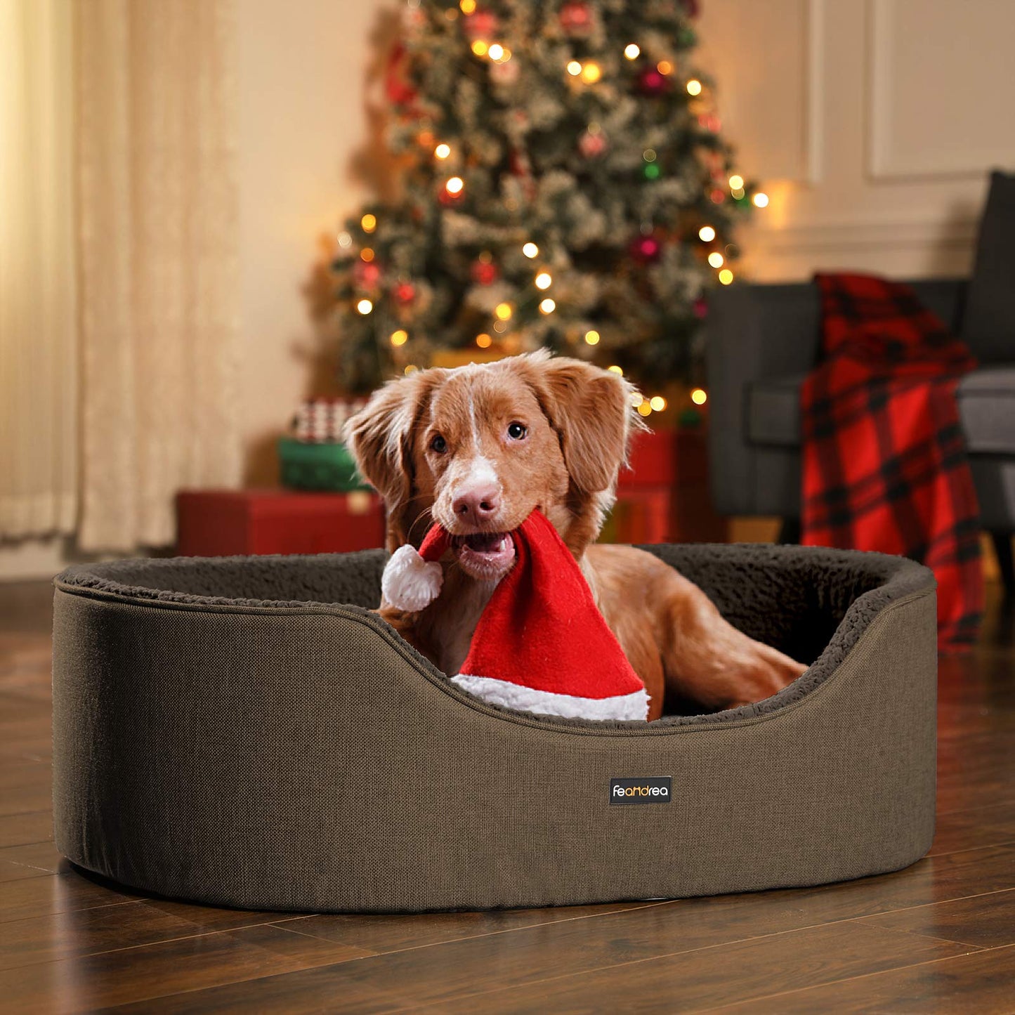 Feandrea Cama para Perro, Cojín Reversible, Lavable, 83 x 63 x 27 cm PGW032K01