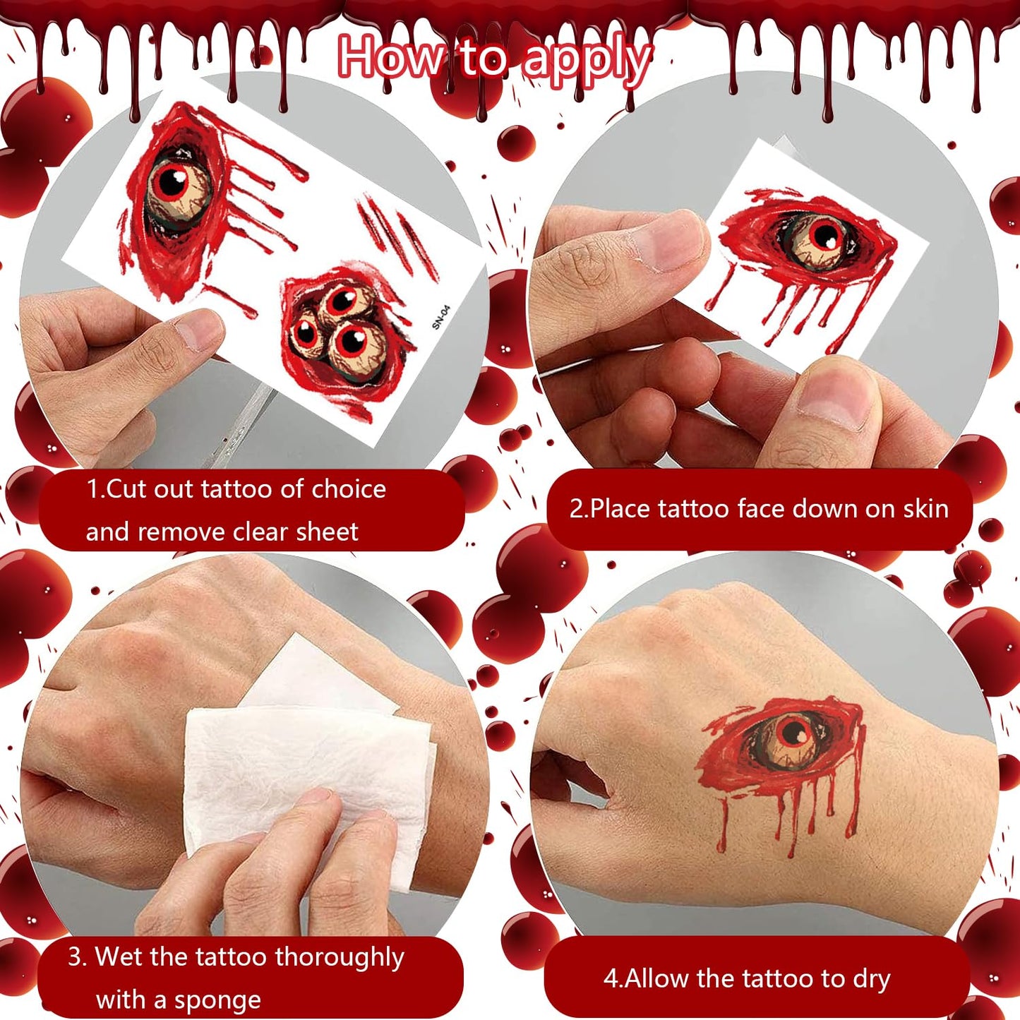 AEYAKA Disfraz de Enfermera Zombi Mujer – Falda Tutu Ensangrentada, Medias, Guantes, Diadema con Tijeras, Machete & Tatuajes – Traje de Terror para Fiesta de Halloween y Cosplay Adulto
