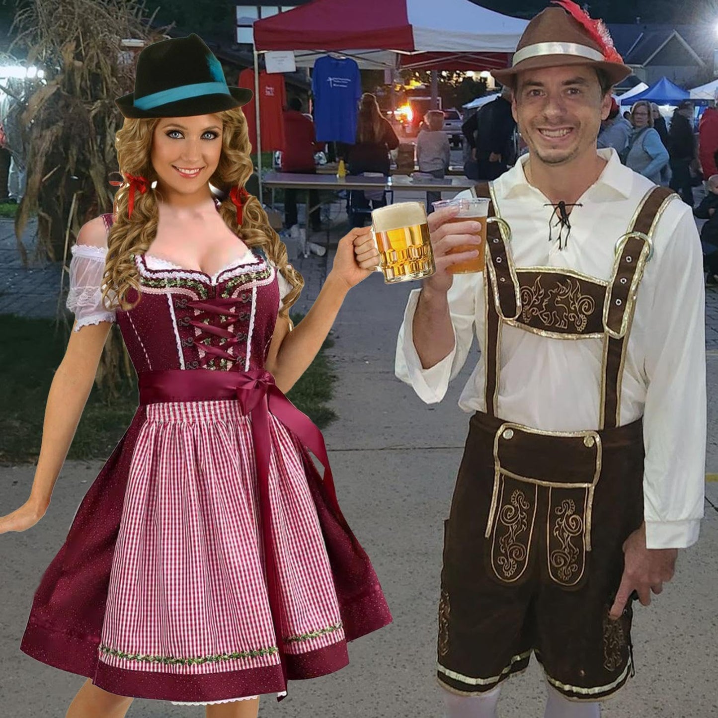 Disfraz Vestidos alemanes para mujeres Oktoberfest, trajes de Oktoberfest mujeres,Disfraz de Cerveza Mujer | Vestido Alemán para Mujer, Disfraces de Oktoberfest para Carnaval de Halloween