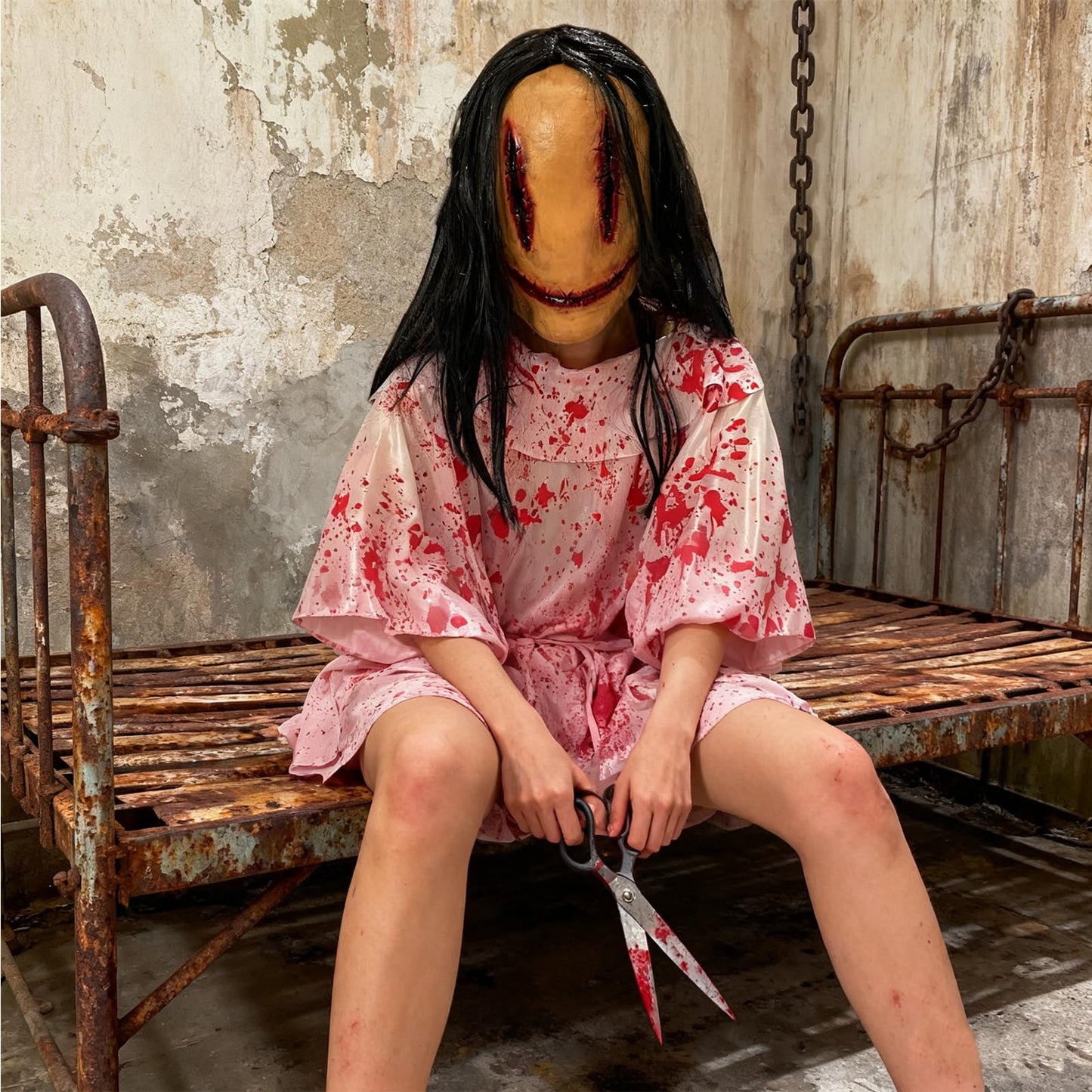 PILUZEAT Demon MáScara Adulto Hombre Mujer Halloween Realista Látex de cara Completa Horror Fantasma Monstruo Sangre Universal Carnaval Cosplay Mascarada Fiesta Familiar Temática