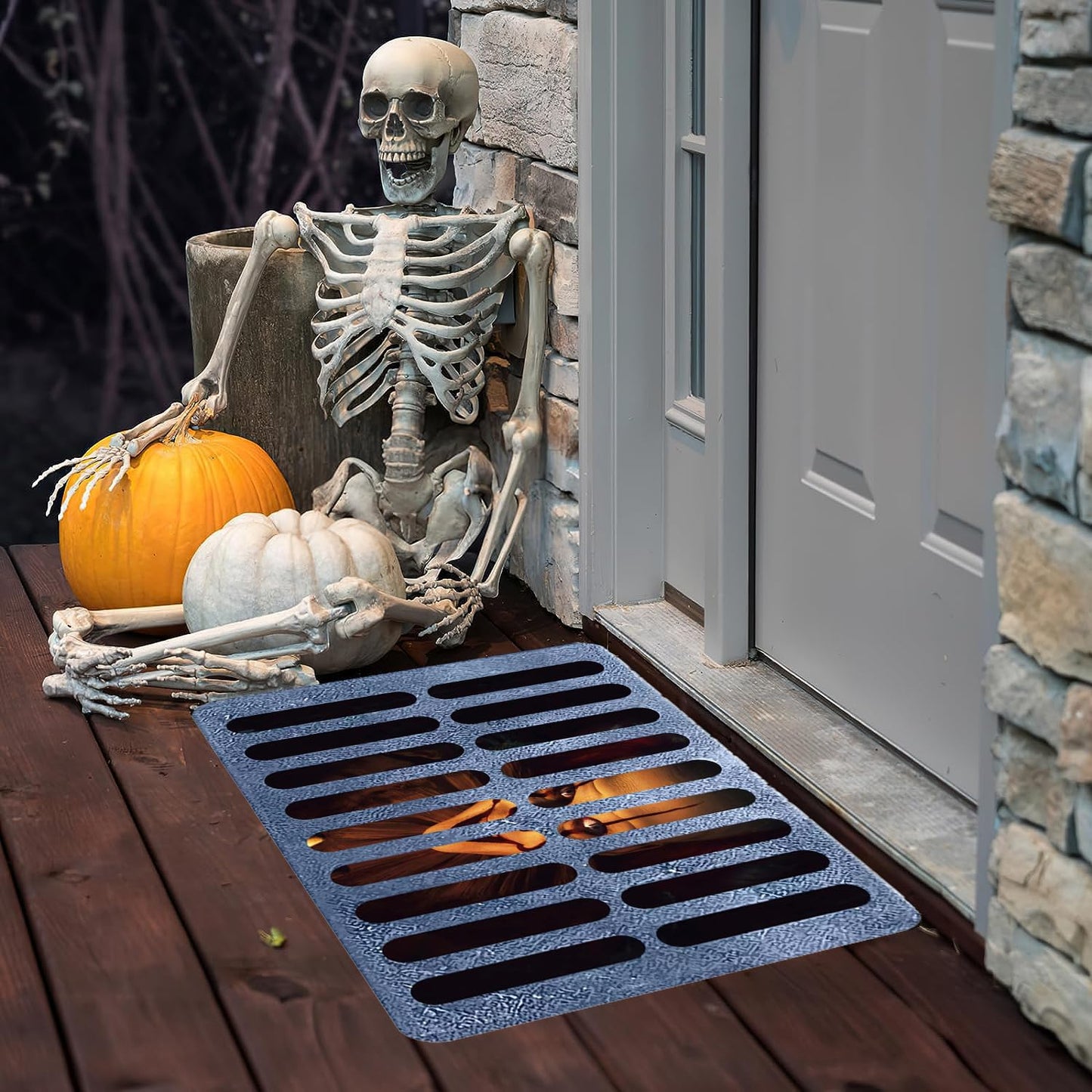 Felpudo de Halloween, Felpudo de Terror Divertido, 3D Terror impresión Halloween Payaso Puerta Mat, para decoración Halloween (A)