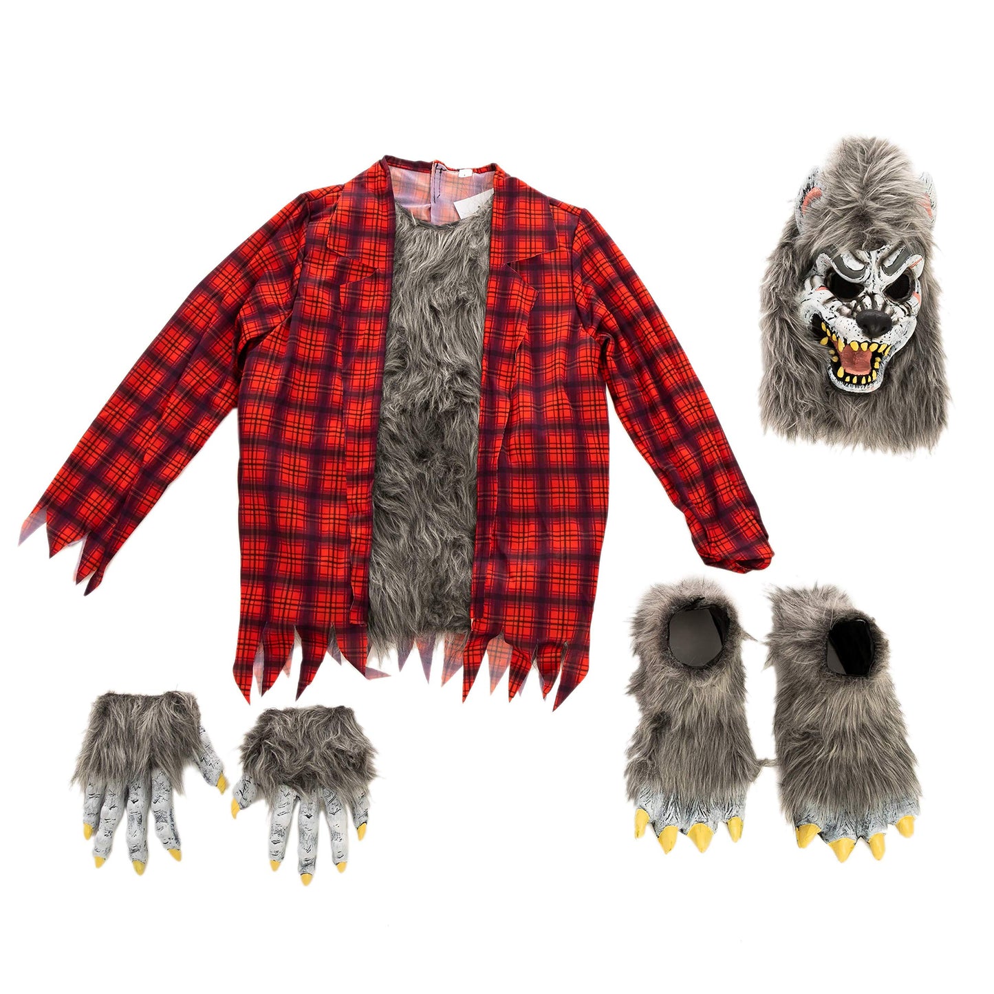 Spooktacular Creations Red Werewolf Halloween Kids Costume with Mask, Gloves and Shoes (Large (10-12 yrs))