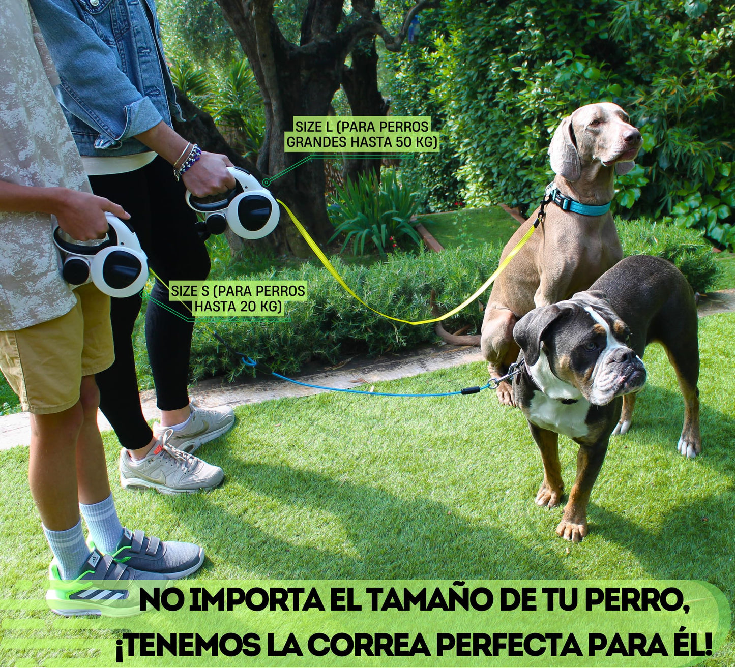 Snuggle Paws Correa Perro Extensible 5m Todo en Uno – Luz LED, Dispensador de Bolsas, Cable Antimordida y Cinta Reflectante | Correa Retráctil para Perros Medianos hasta 30kg