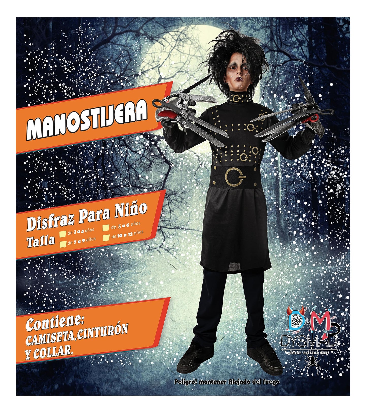 Disfraz Manostijera niño - Halloween (3-4 años)