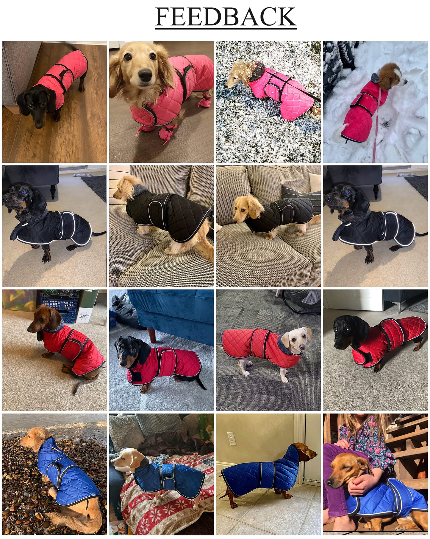 Geyecete Abrigo térmico de Invierno para Perro Salchicha,con Forro Polar cálido,Impermeable Ropa al Aire Libre con Bandas Ajustables e Agujero del arnés,para medianos/pequeña Perros - Marrón-M