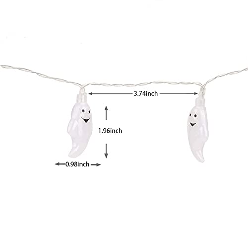 Cadena Luces Halloween, 3M 20 LEDs Luces de Decoración de Halloween,Fantasma Cadena de Luces a Batería,Fantasma String Light, Halloween led String Lights, lámpara de decoración de Halloween
