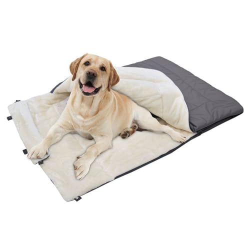Saco de dormir para perros – Cama para perro con almohada | Saco de dormir plegable impermeable para perros pequeños y grandes | Aislamiento ligero para senderismo y uso al aire libre | Mascota