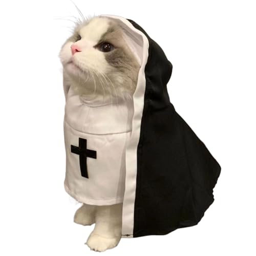 Disfraz de Monja para Perro,Disfraz de Monja para Perro - de Cosplay de de Halloween,Sister Habit Pet Cloth Lindo Disfraz de Mascota para Gatos pequeños