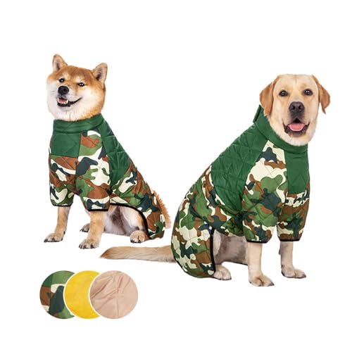 Abrigo Perro 5-40kg Perros, Chaqueta Ropa para Perros, Perro Grande Chaqueta de Algodón Chaleco Caliente a Prueba de Viento, Ropa de Invierno para Mascotas para Perros (6XL,Verde Militar)
