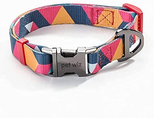 Collar de perro con patrón geométrico, mediano
