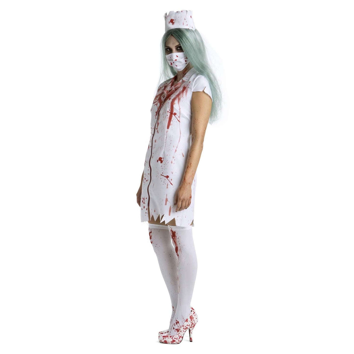 Disfraz Enfermera Sangrienta, Traje de Enfermera Zombie para Halloween, Disfraces de Miedo para Halloween, XL