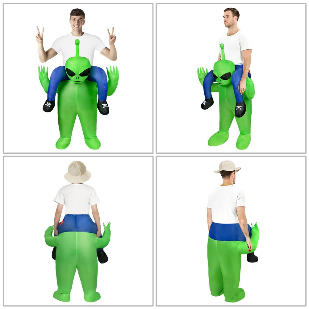 Disfraz Inflable Alien Hinchable, Adulto Inflable Disfraz Verde Aliendivertido para Disfraz De Fiesta Carnaval, Disfraz Halloween Cosplay Cumpleaños Navidad Carnaval Fiesta Mardi Gras Navidad