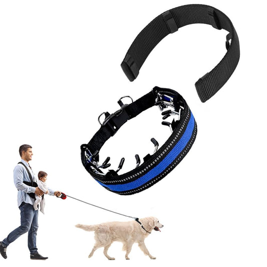 Collar Perro Reflectante Ajustable Collar Perros de Acolchado Neopreno Nylon para Caminar Correr Entrenamiento para Perros Pequeños Medianos Grandes