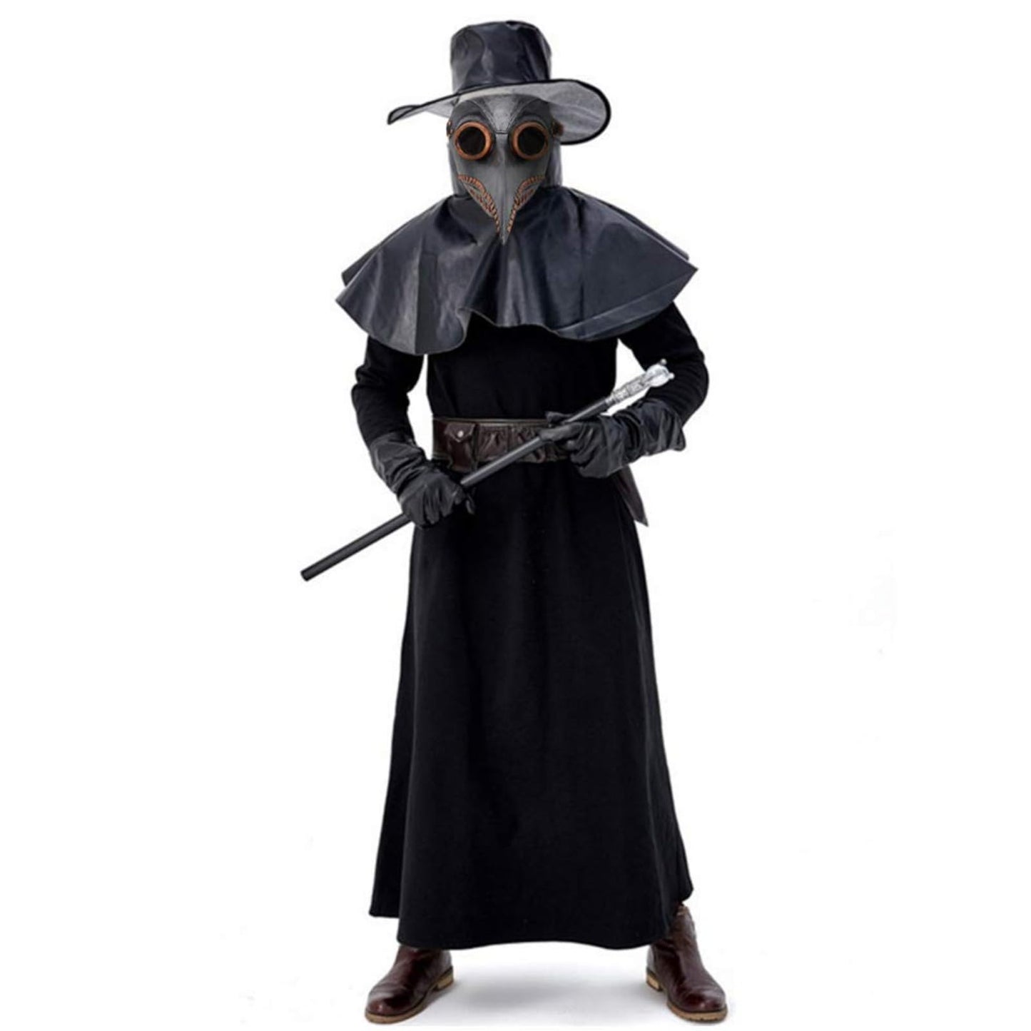 Disfraz Máscara de pájaro de médico de la peste para fiesta de Halloween, máscara de látex suave punk, máscara ajustable para fiesta de Halloween, accesorios de juego de rol (gris)