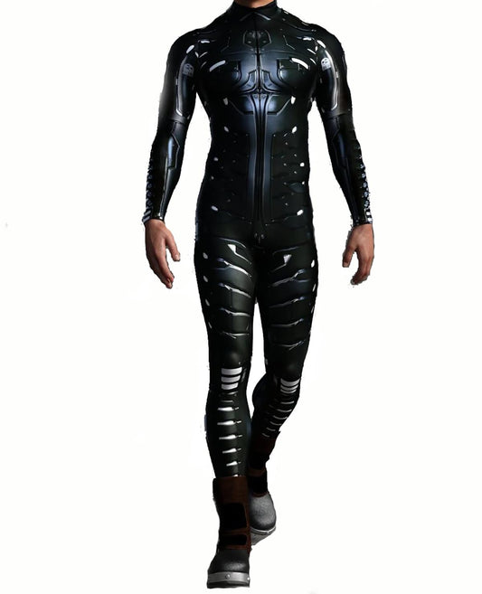 Disfraz de superhéroe para hombre, mono 3D negro para adultos, Zentai Skinny para cosplay y combate