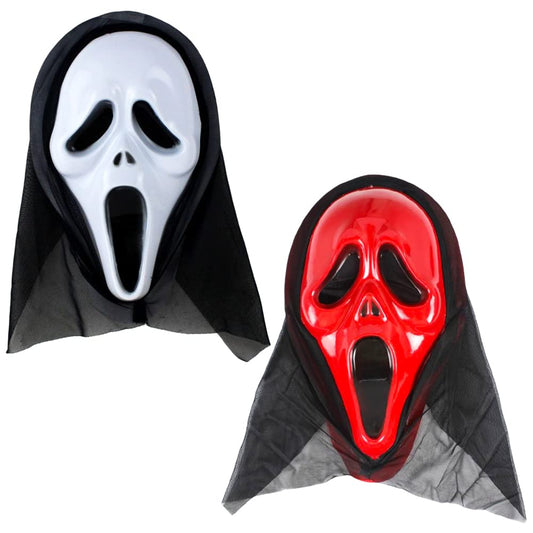 2Pcs Máscara de Halloween Carnaval Terror - Máscara Miedo Cosplay Costume Mask Scream Skull Mascarilla Fantasmas Falsas para Niños y Adultos