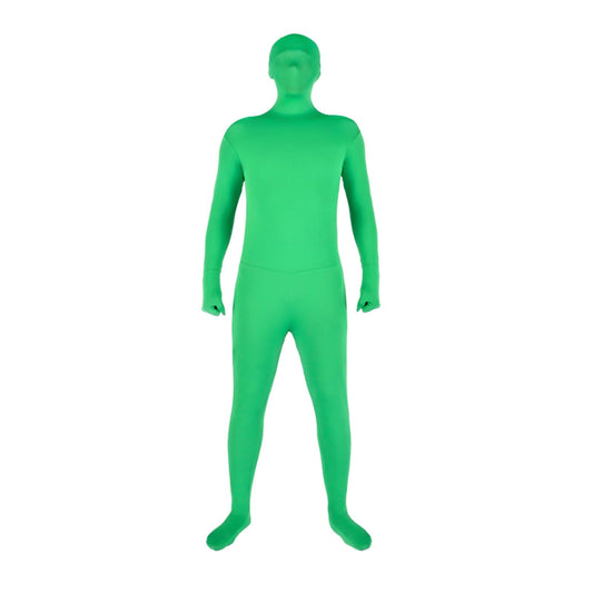 Andoer Traje unisex de cuerpo entero en color verde para fotografías y técnica audiovisual Chroma Key, disfraz elástico para fotos,efectos especiales, cosplay, carnaval, 180 cm de altura.