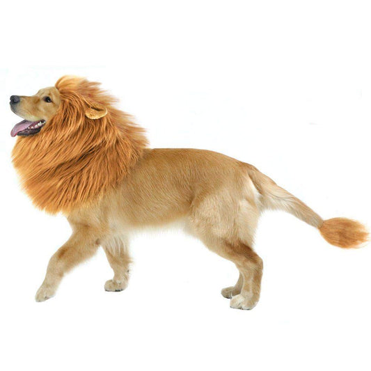 Disfraz de Perro Peluca de Leones de Perro con Orejas Traje de Mascota Ajustable Vestido de Perro por Menos de 74 cm