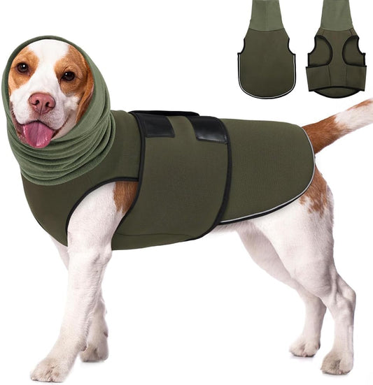 Abrigo para Perros Impermeable con Forro De Lana Chaqueta Reflectante De Invierno para Mascotas Ropa De Abrigo Cálida Y Cómoda para Perros Pequeños Y Medianos Verde Militar Talla M(M)